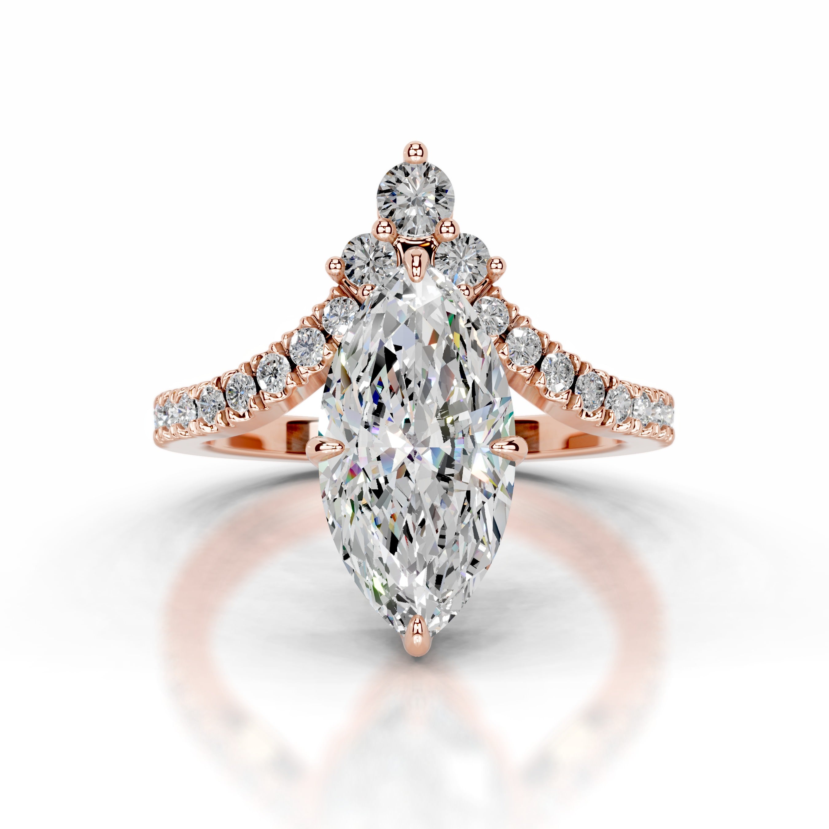 Tia Moissanite & Diamond Ring - 14K Rose Gold、mySite、hinf8tx79