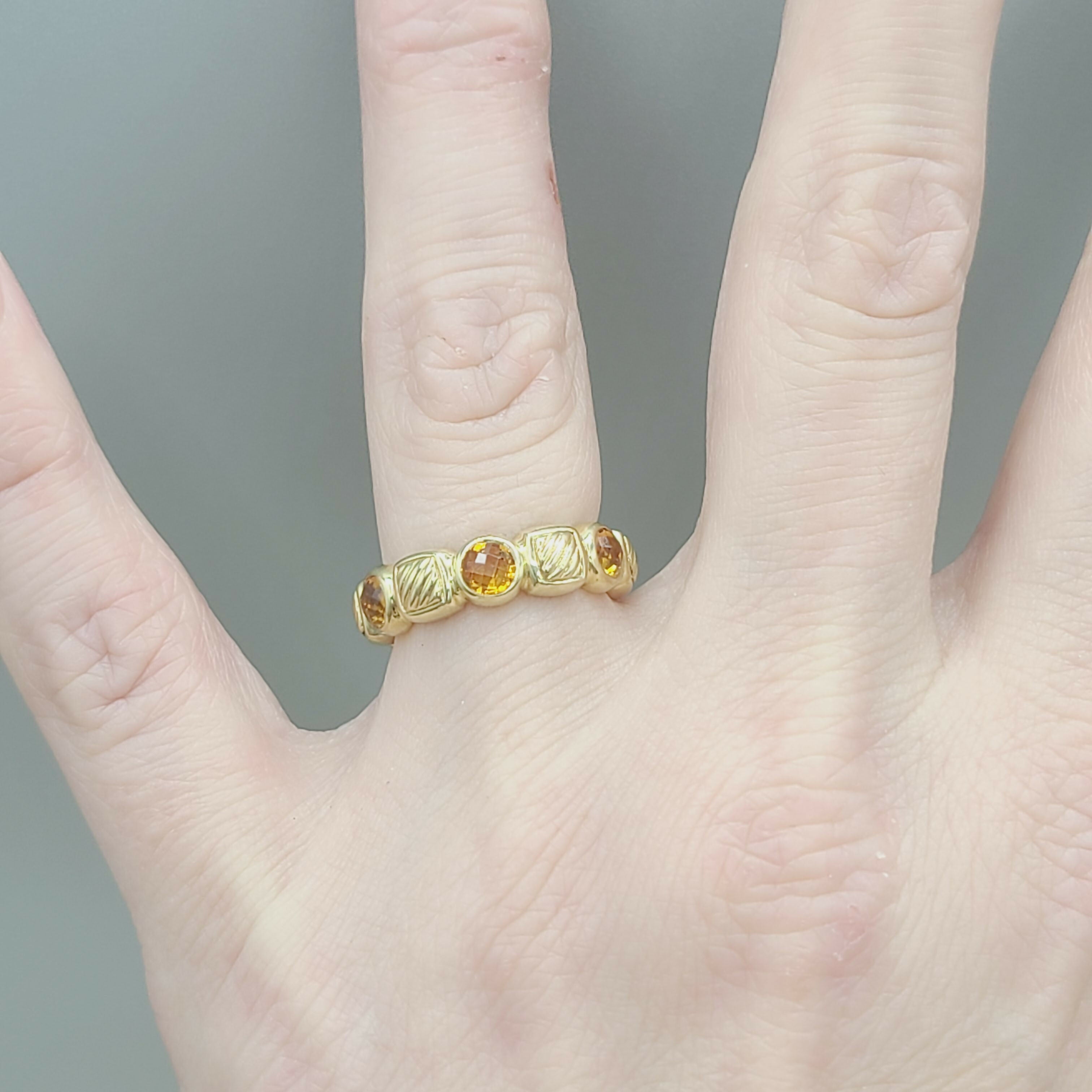 David Yurman Chiclet Band Ring 鈥?Citrine & 18k Gold、mySite、hinf8tx79