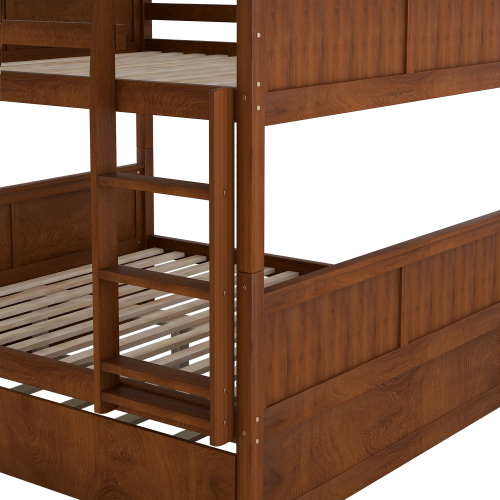 Full Over Full Bunk Bed with Twin Size Trundle, White ( old sku: LP000250AAK )、、casual