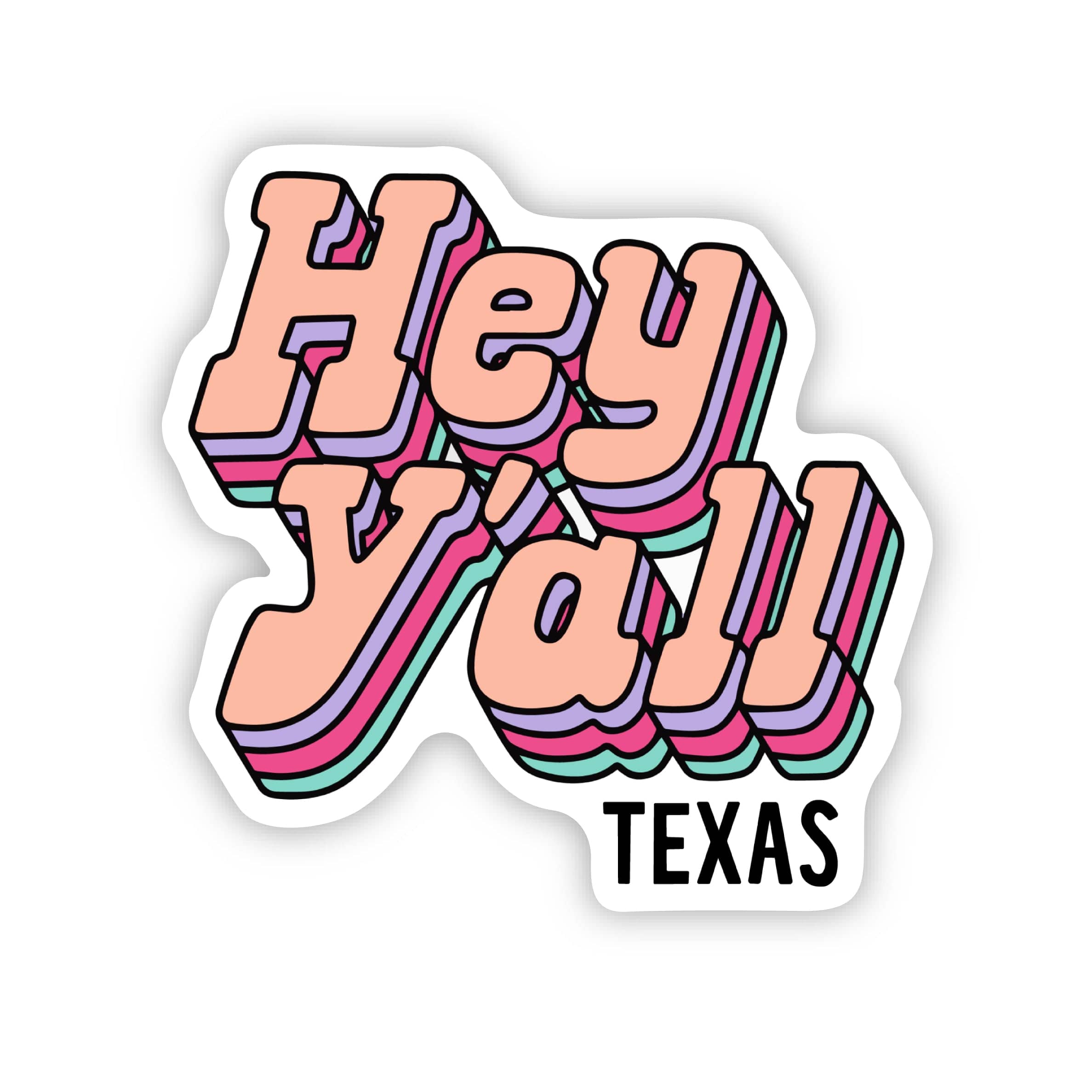  Hey Y'all Texas Text Sticker、mySite、ghnorth