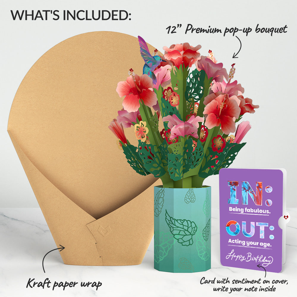 Hibiscus Birthday Bouquet and IN & OUT Sentiment Set、mySite、solidvoid