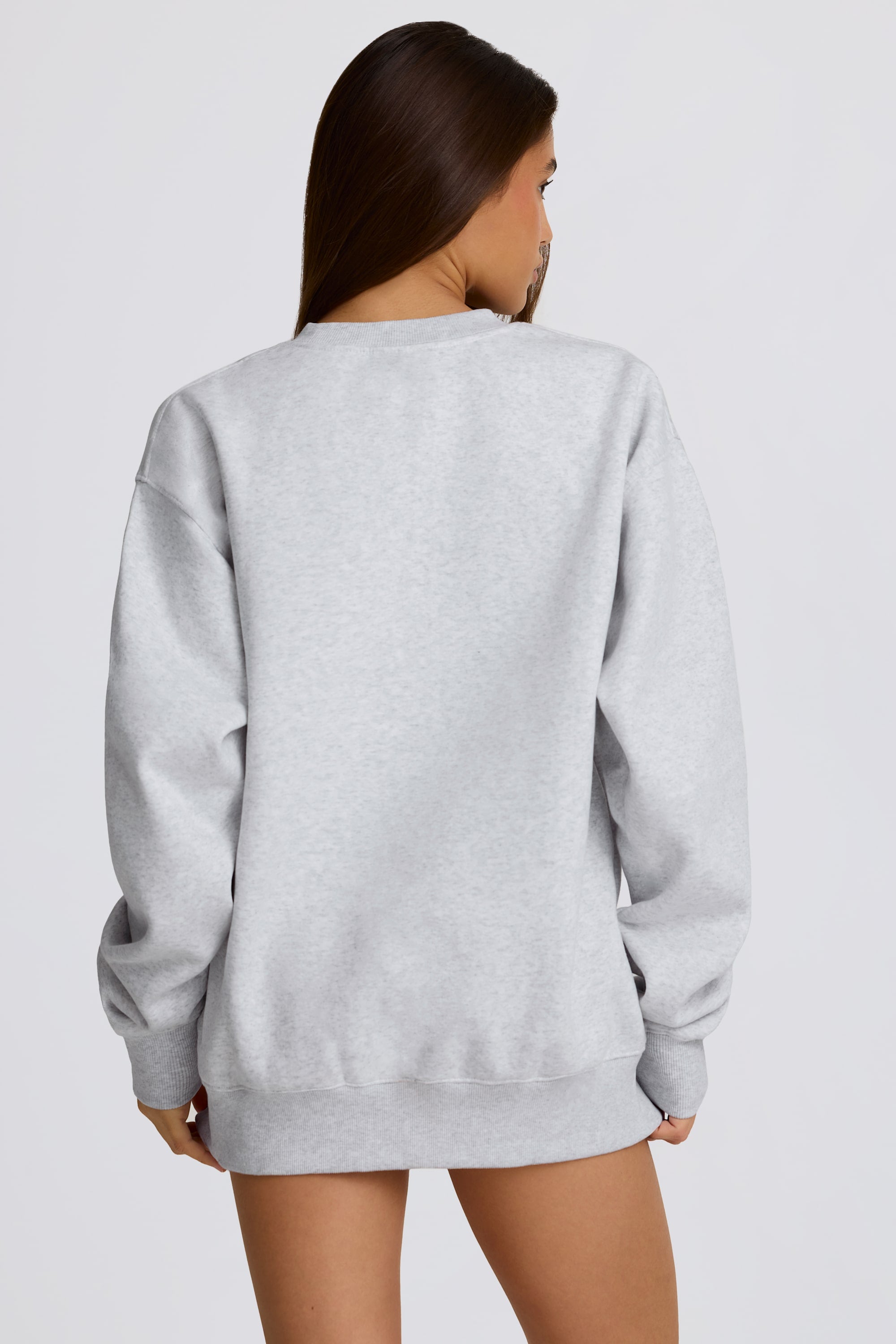  Oversized Crew Neck Sweatshirt in Heather Grey、mySite、sugarbowlscore