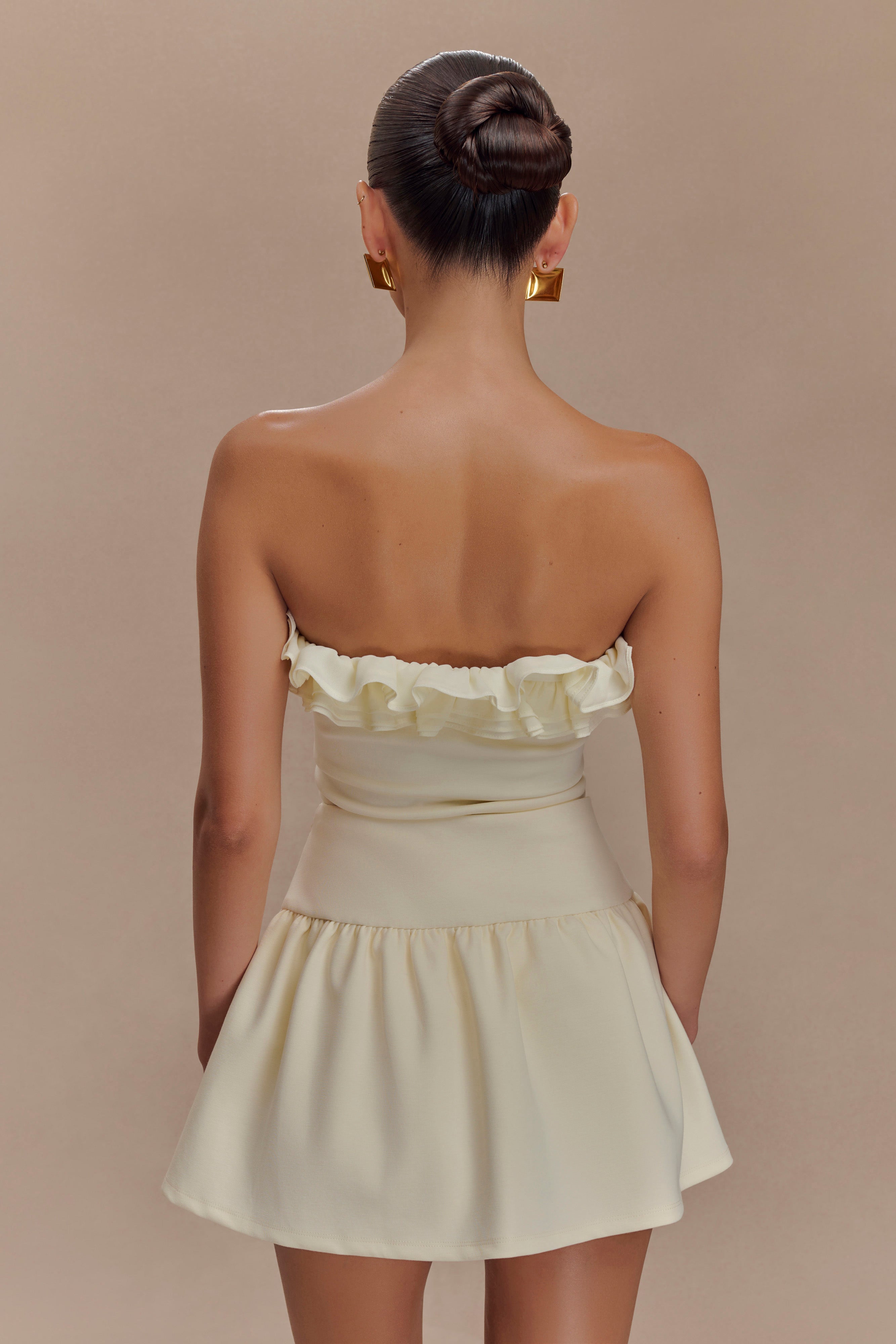 Jennie Ruffle Off Shoulder Top - Ivory、mySite、solidvoid