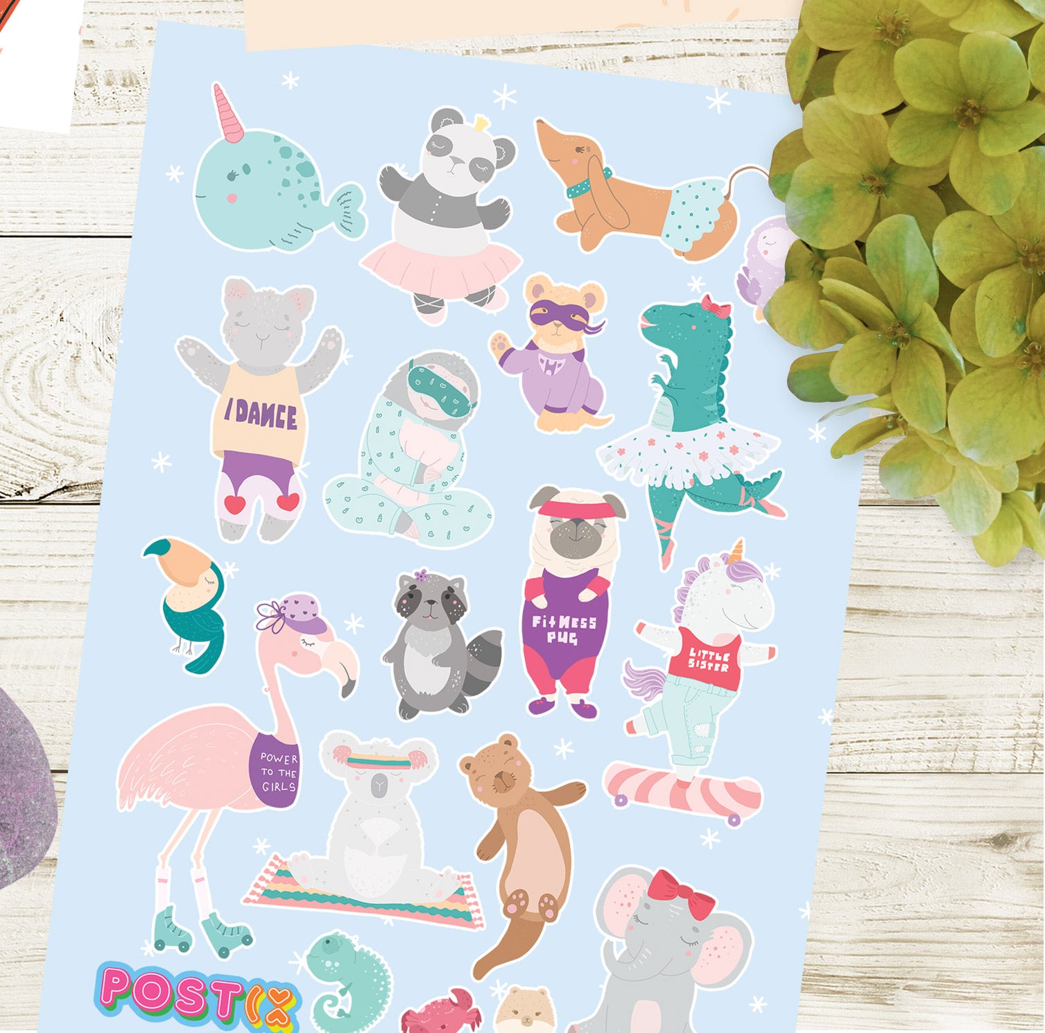  Active Animals Sticker Sheet、mySite、ghnorth