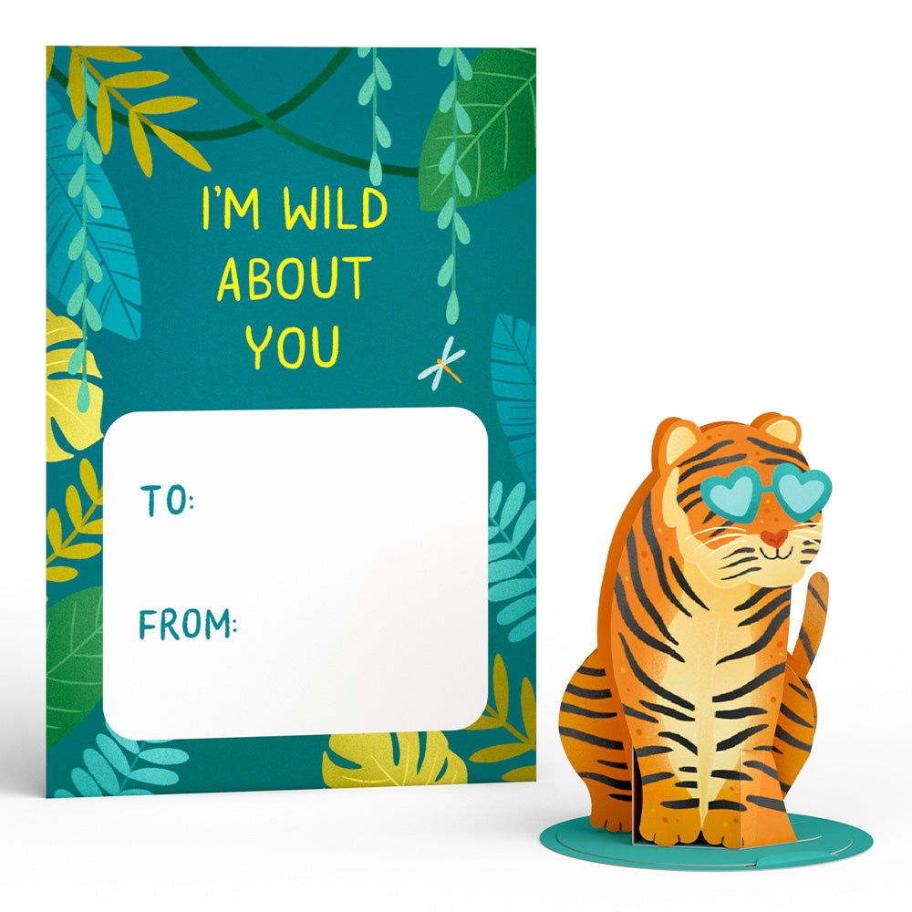 Valentine’s Day Safari Assorted Cards Kids Classroom 24-Pack、mySite、solidvoid