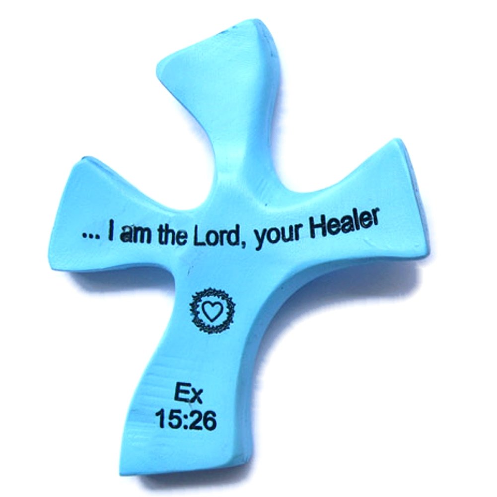 Resin Healing Cross - complete with Prayers and Certificate (4.5 x 3.6 In) – sits in hand perfectly. Healing Cross Trademark、mySite、topwebapps