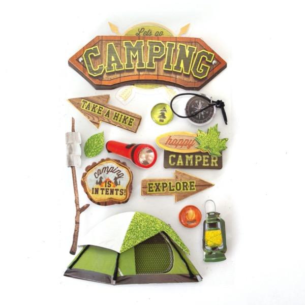  Scrapbook Stickers - 3D Camping、mySite、ghnorth