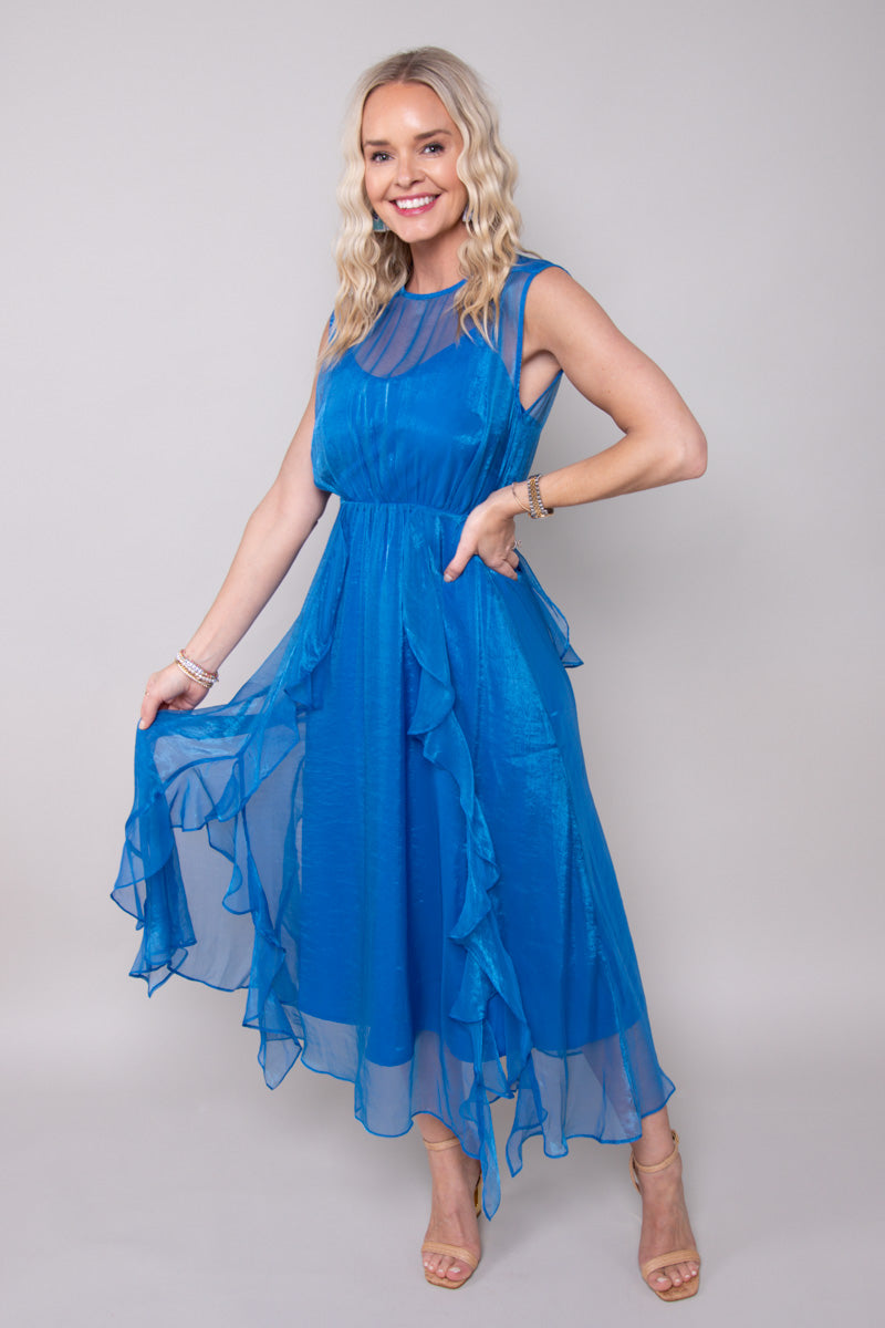 Rosalie Cascading Ruffled Midi Dress、mySite、hinf8tx79