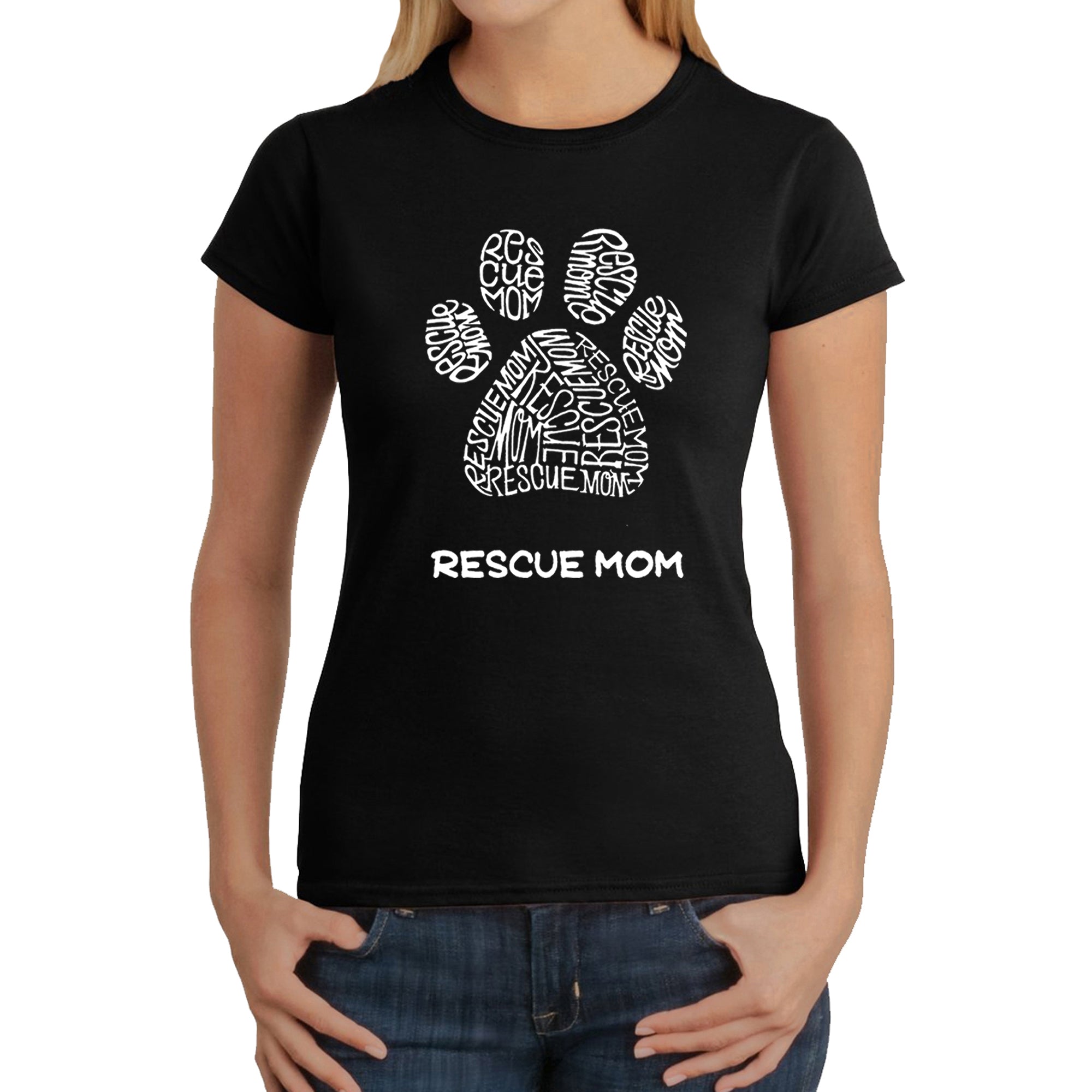 Rescue Mom - Women's Word Art T-Shirt、mySite、camillekostekn