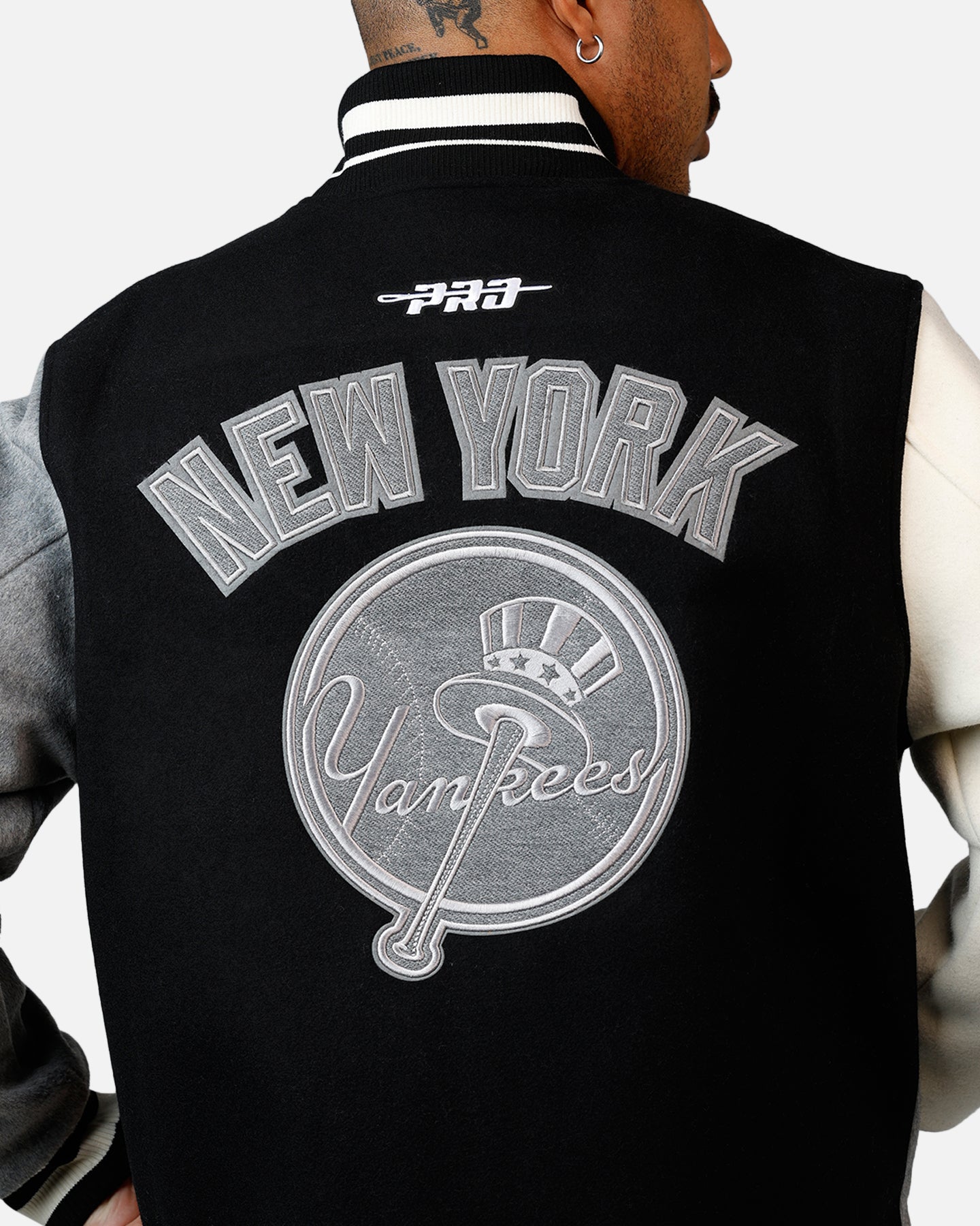 Pro Standard New York Yankees Reverse French Terry Wool Varsity Jacket Black/Grey、mySite、zt4zffjzw