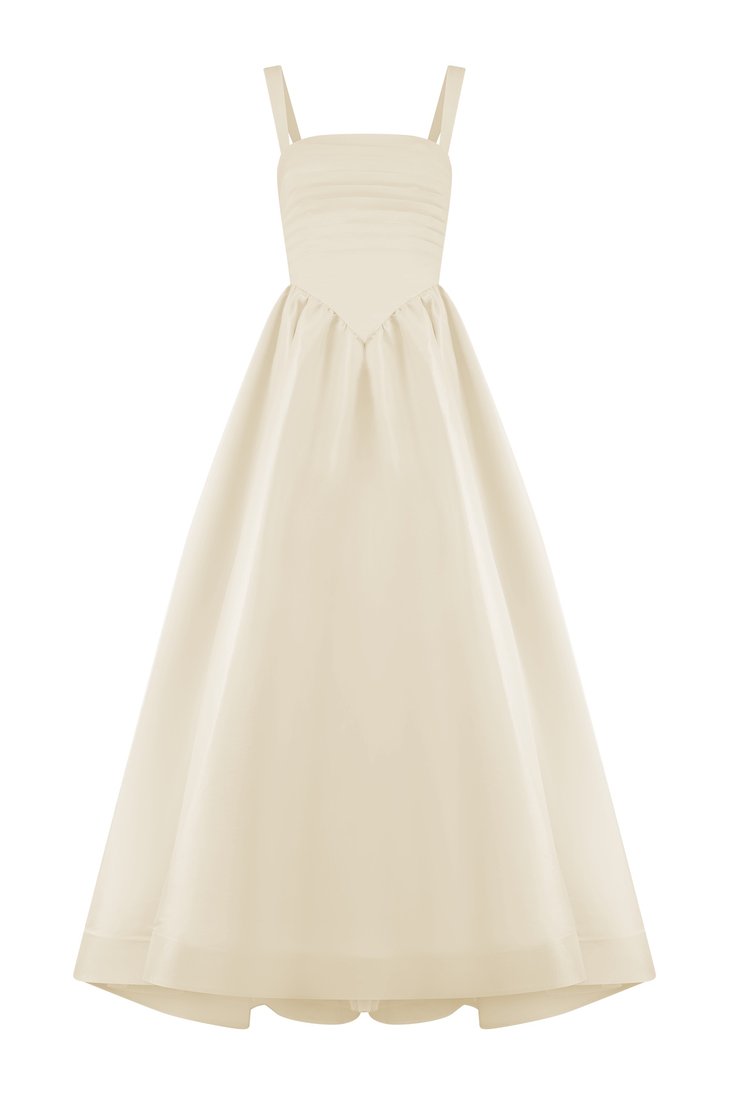 Carla Ruched Gown - Cream Ivory、mySite、solidvoid