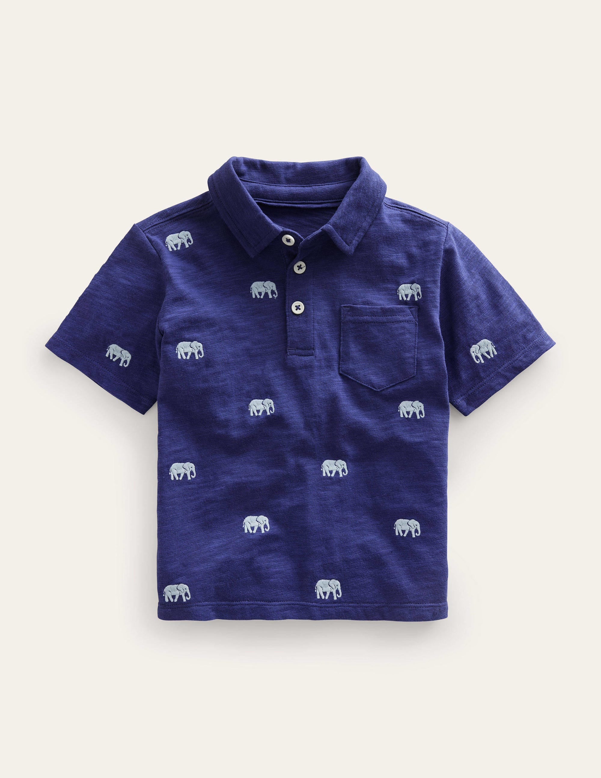  Embroidered Slubbed Polo Shirt-Starboard Elephants、mySite、ashleygrahame