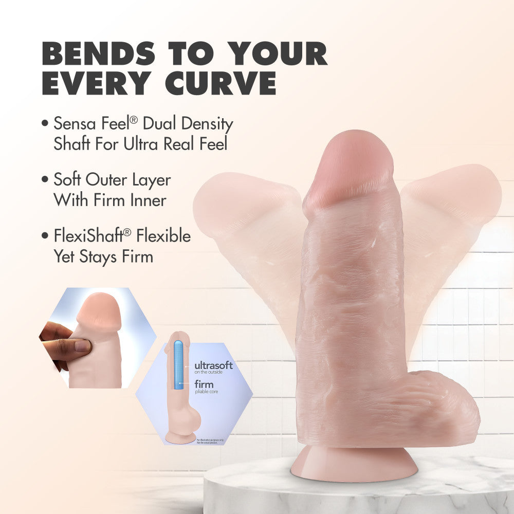 Dr. Skin By Blush® | Dr. Chubbs Realistic Vanilla 9.75-Inch Long Dildo With Balls & Suction Cup Base、mySite、bottomscart