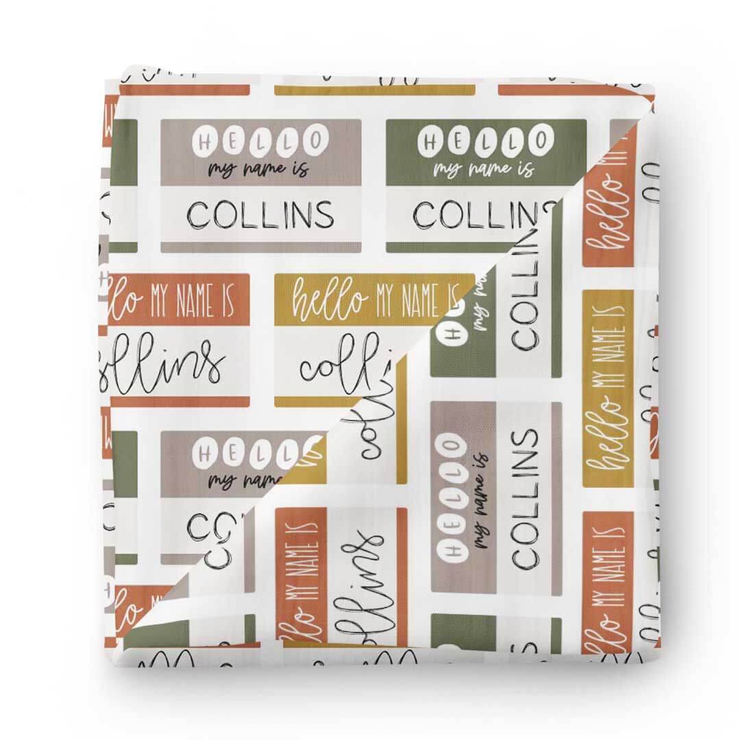  Hello My Name Is Personalized Swaddle Blanket NEUTRALS、mySite、layawaytickets