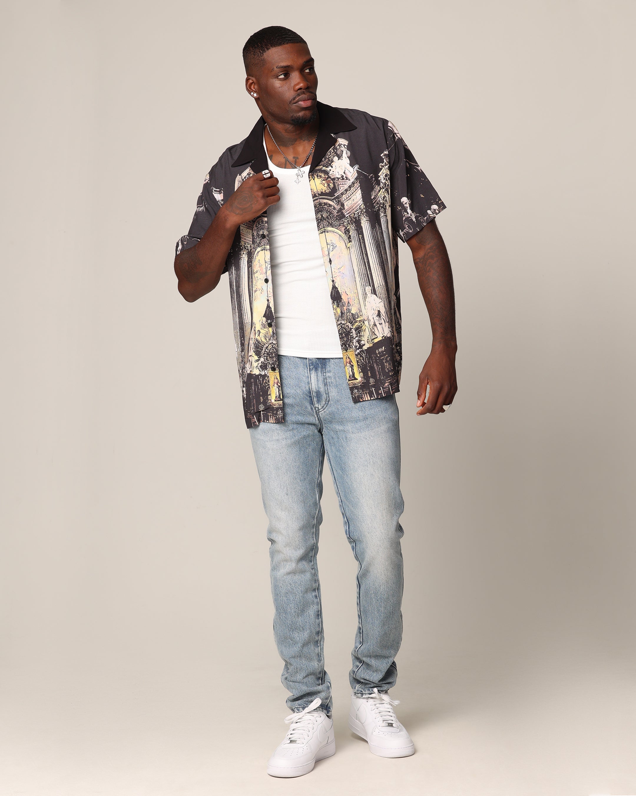 Saint Morta Divine Reverence Button Up Shirt Multi、mySite、zt4zffjzw