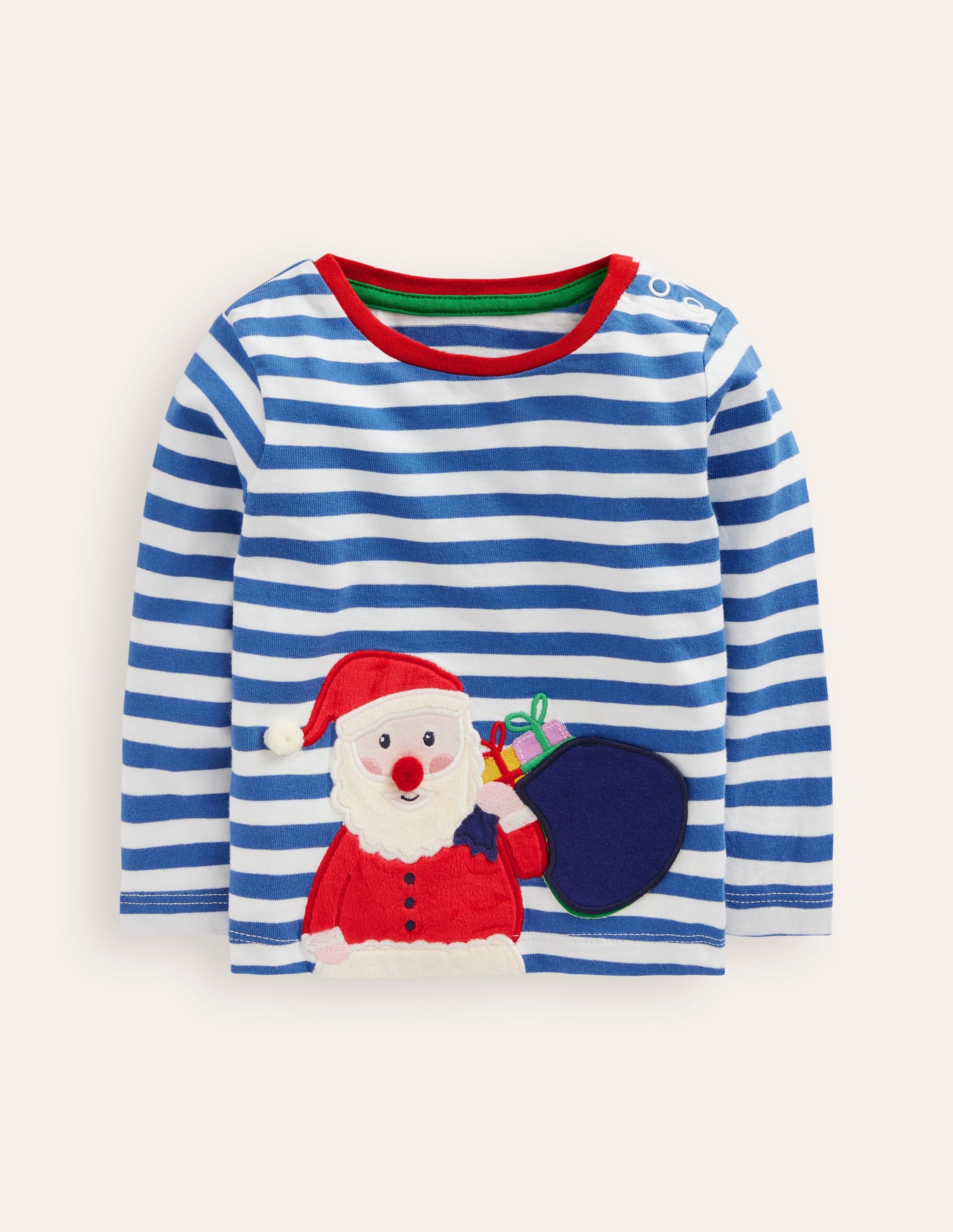  Long Sleeve Applique T-shirt-Bluejay Santa、mySite、ashleygrahame
