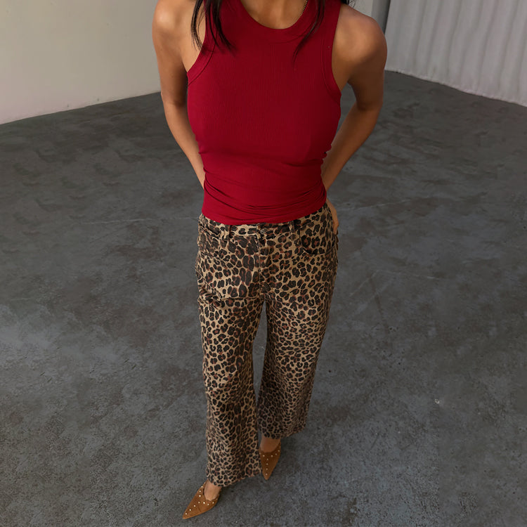 Deep Red Rib Tank Top、mySite、solidvoid