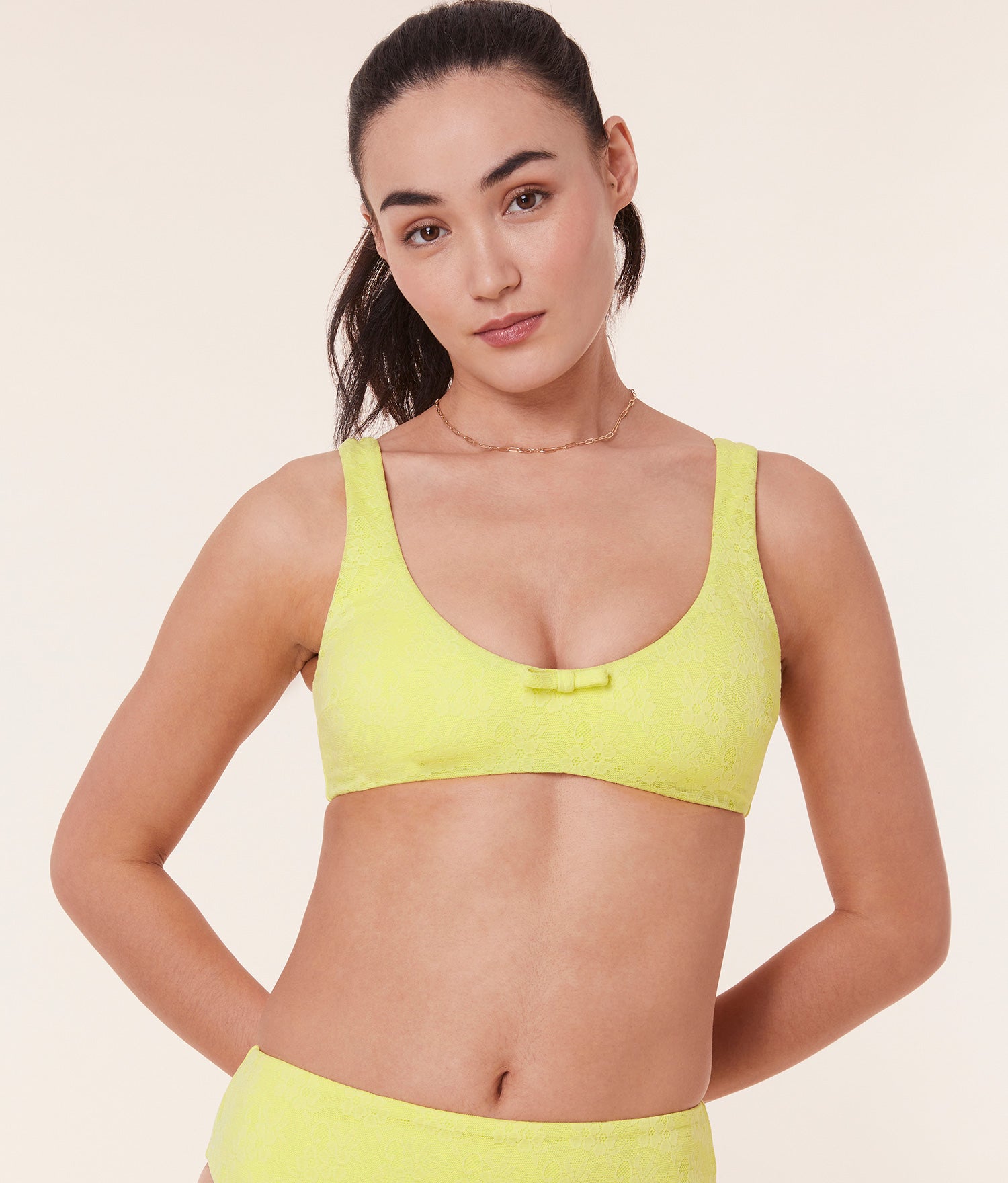  The Delray Bikini Top - Floral Lace - Limeade、mySite、ashleygrahame