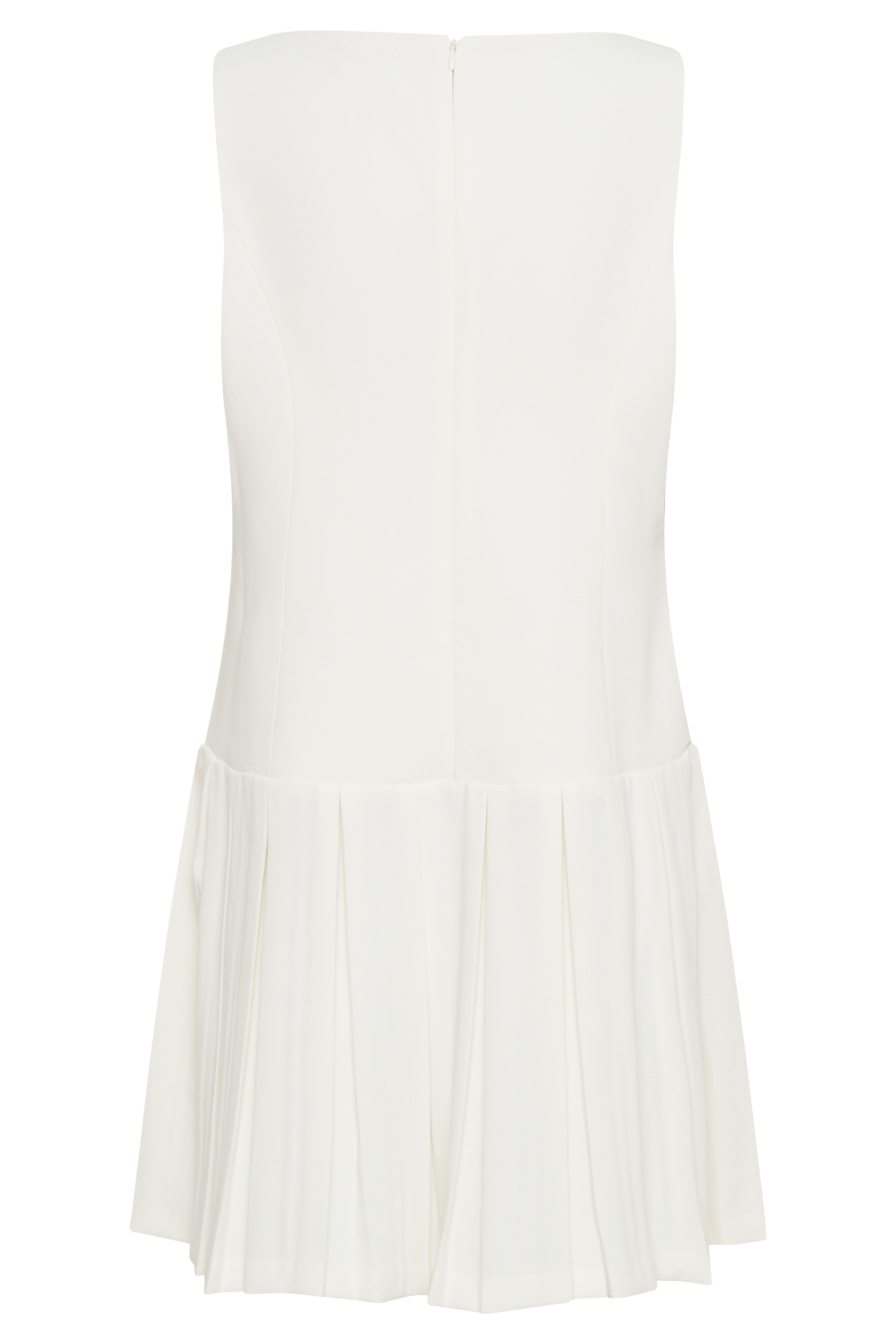 Mackenzie Sleeveless Pleated Mini Dress - Ivory、mySite、solidvoid