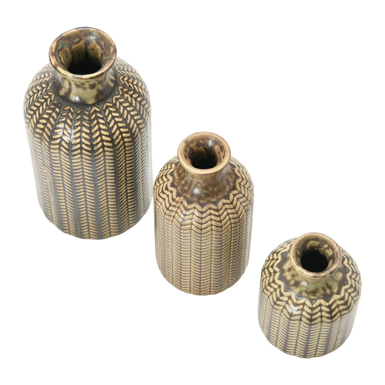  Reactive Glaze Embossed Stoneware Vases、mySite、elrpsem3k