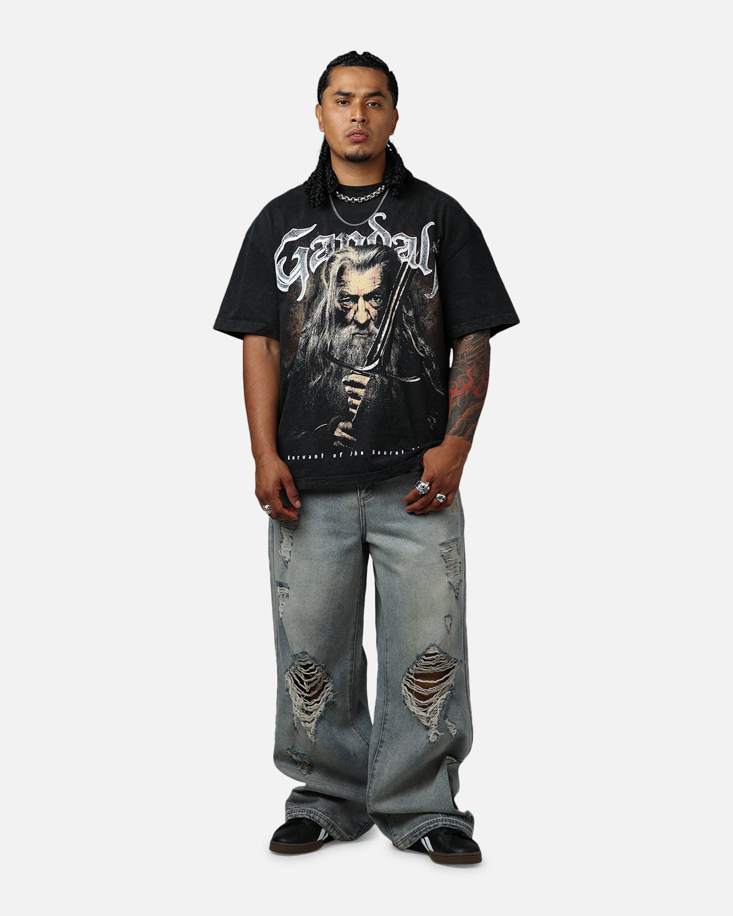 Goat Crew X Lord Of The Rings Gandalf Fire Vintage T-Shirt Black Acidwash、mySite、zt4zffjzw