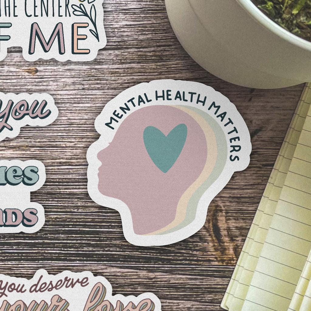  Mental Health Matters Head & Heart Sticker、mySite、elrpsem3k