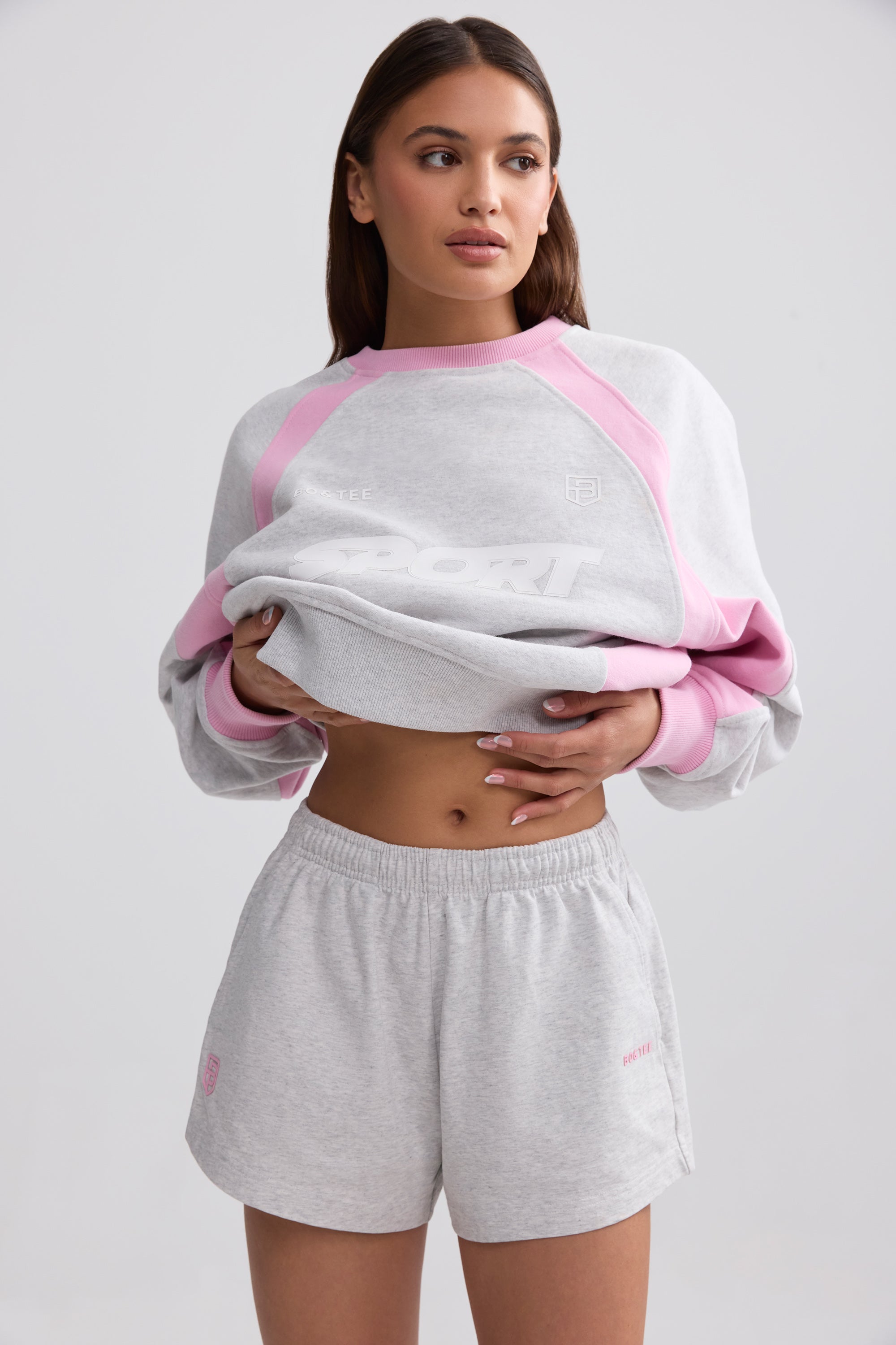 Elasticated Mini Shorts in Grey Marl、mySite、solidvoid