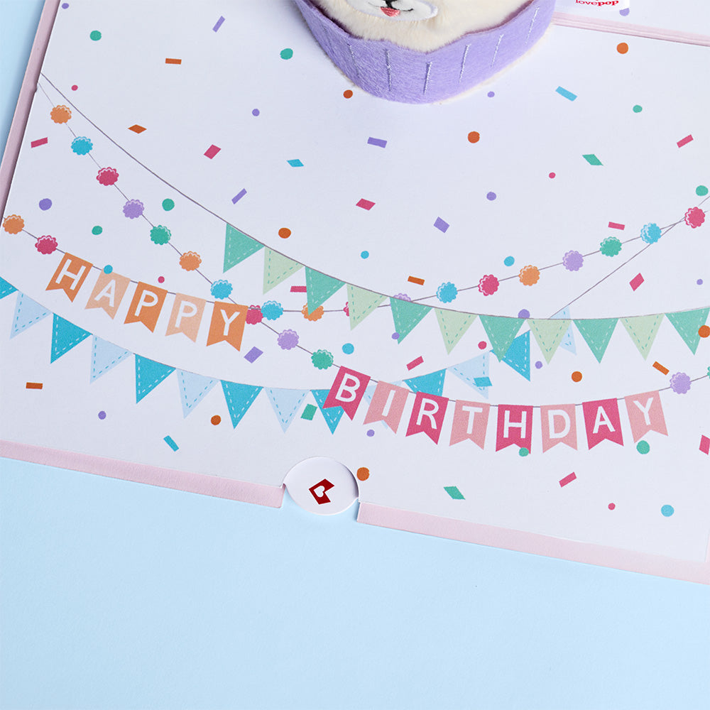 'Let's Pawty' Birthday Dog Plushpop Card、mySite、solidvoid