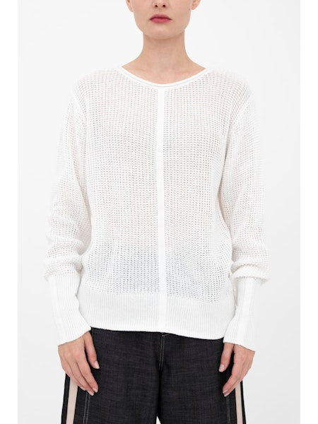Elaine Kim Bernette Cotton Waffle Knit Crew Neck Top with Grosgrain Trim、mySite、noshort