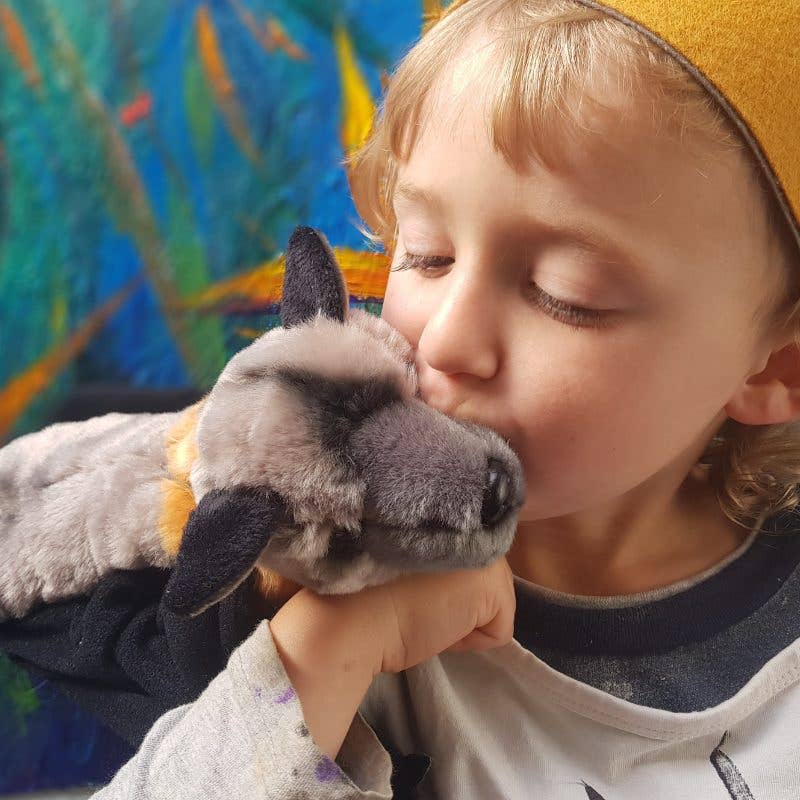 Plush Large Flying Fox (Fruit Bat) Size 30cm/12 Realistic Eco Friendly、mySite、g9winljtr