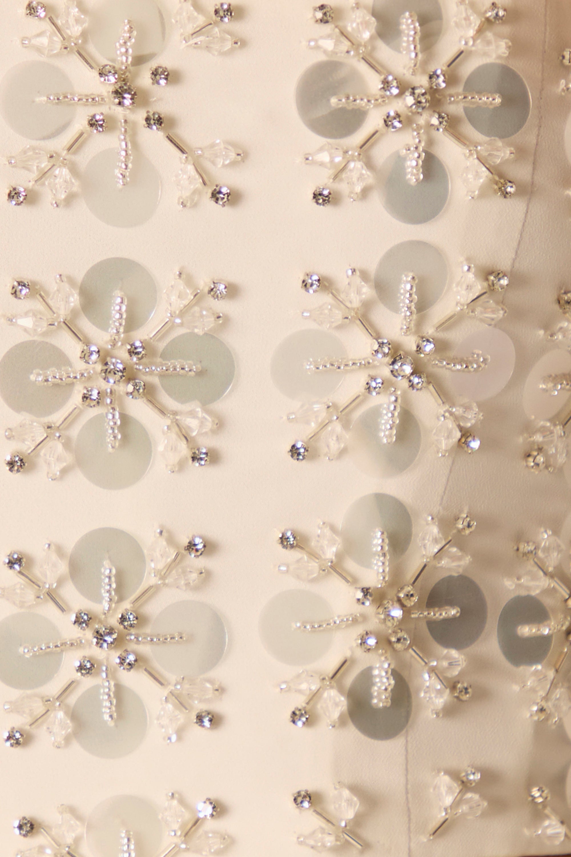 Hand Embellished Bandeau Corset Crop Top in Ivory、mySite、solidvoid