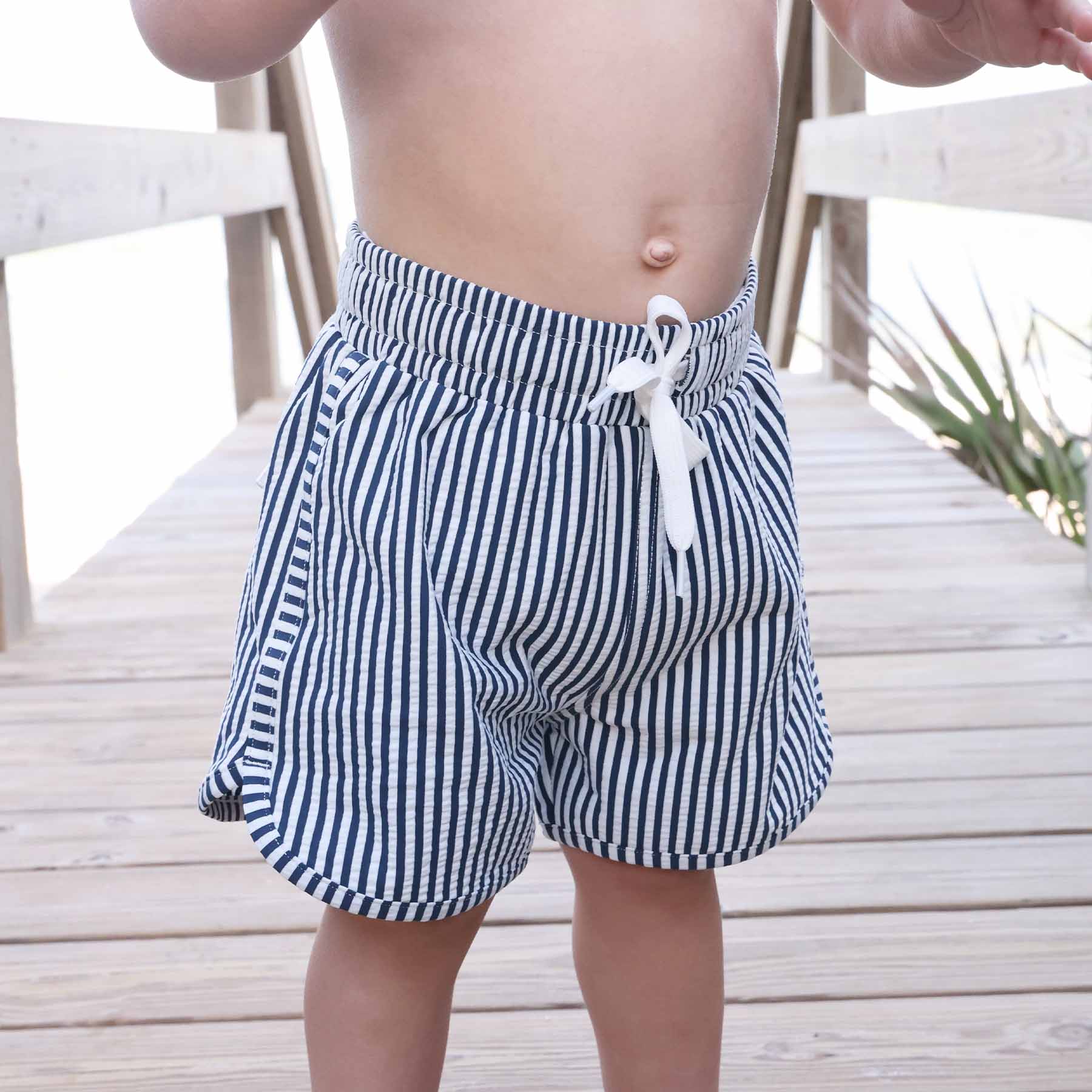  Boy's Swim Trunks | Seersucker Navy、mySite、layawaytickets