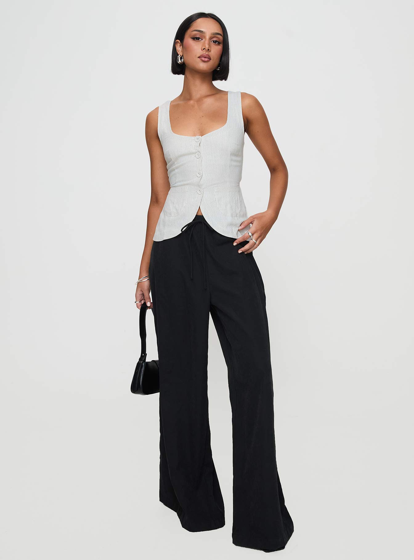 Spirito Vest Top White Thin Stripe、mySite、solidvoid