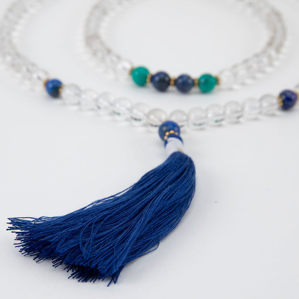 108 Bead Crystal Mala with Turquoise & Lapis、mySite、topwebapps