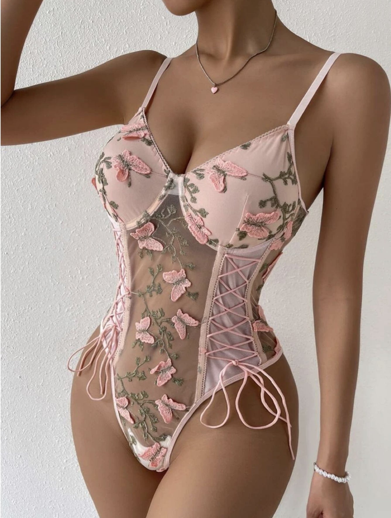  Camilla Bodysuit (Blush - Lace & Embroidered)、mySite、merchandisen