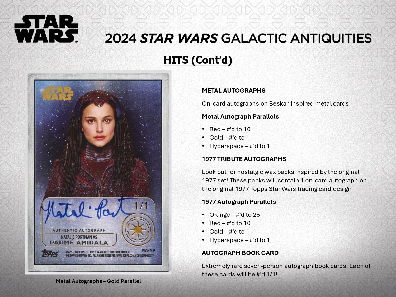 Topps Star Wars Galactic Antiquities 2024、mySite、waistdrama