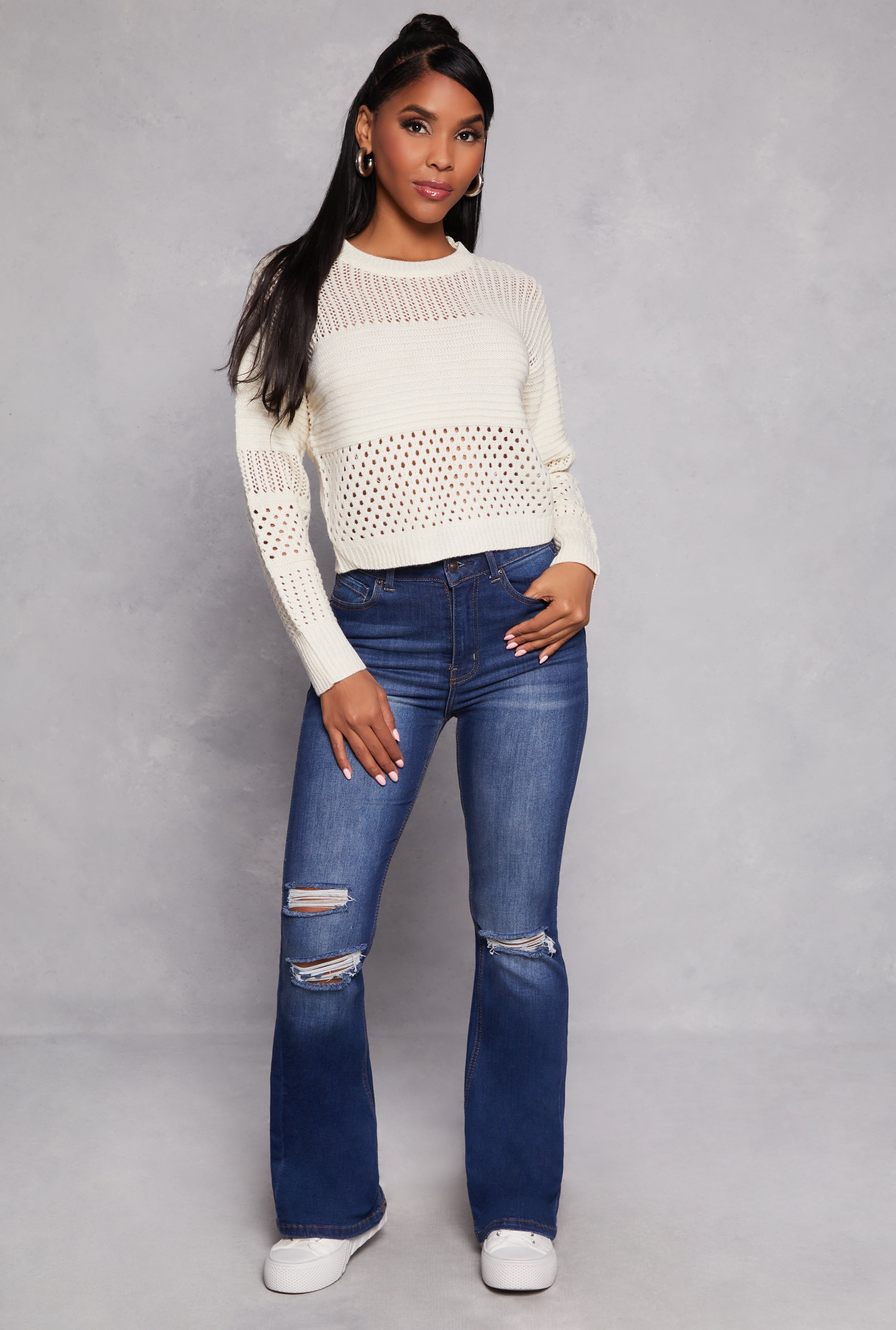 Crochet Crew Neck Sweater、mySite、camillekostekn