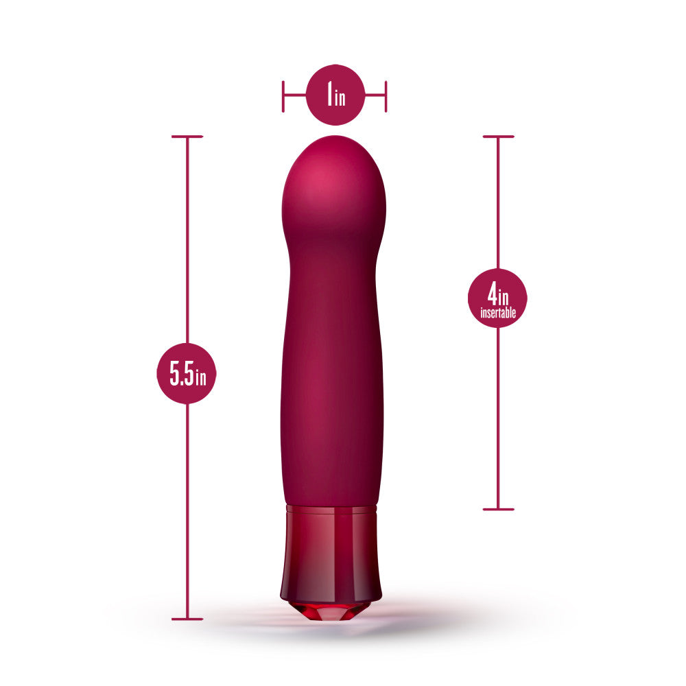 Oh My Gem By Blush® | Classy: 5.5 Inch Warming G Spot Stimulation Vibrator in Garnet with Powerful RumboTech™ Technology、mySite、bottomscart