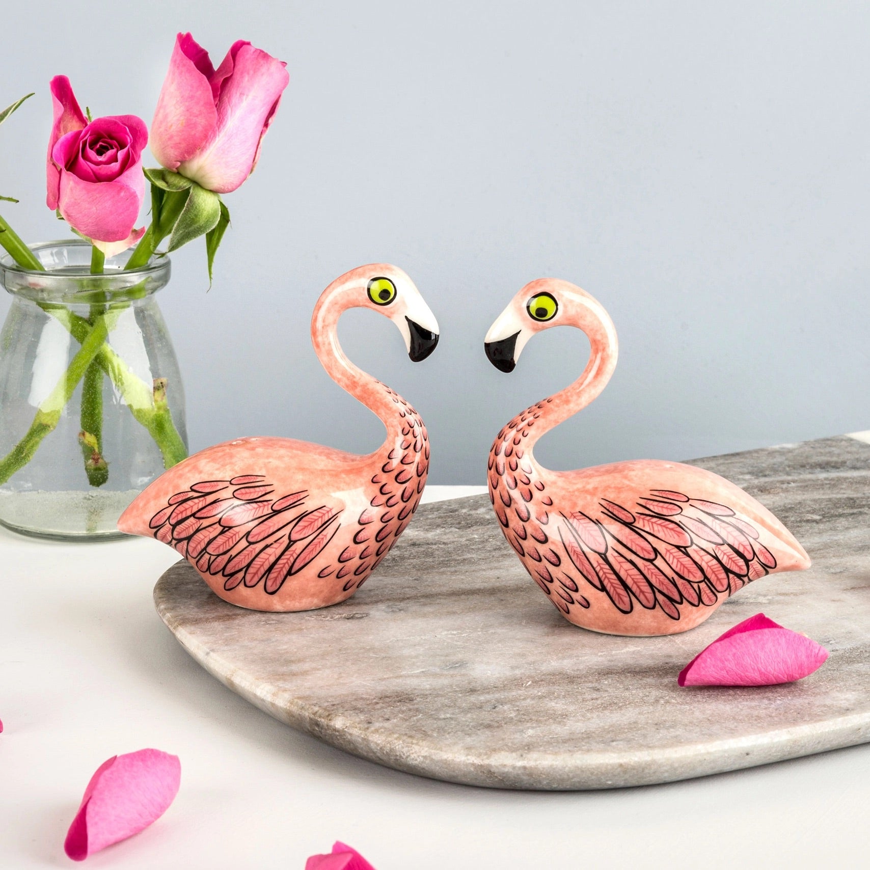 Handmade Ceramic Flamingo Salt and Pepper Shakers、mySite、g9winljtr