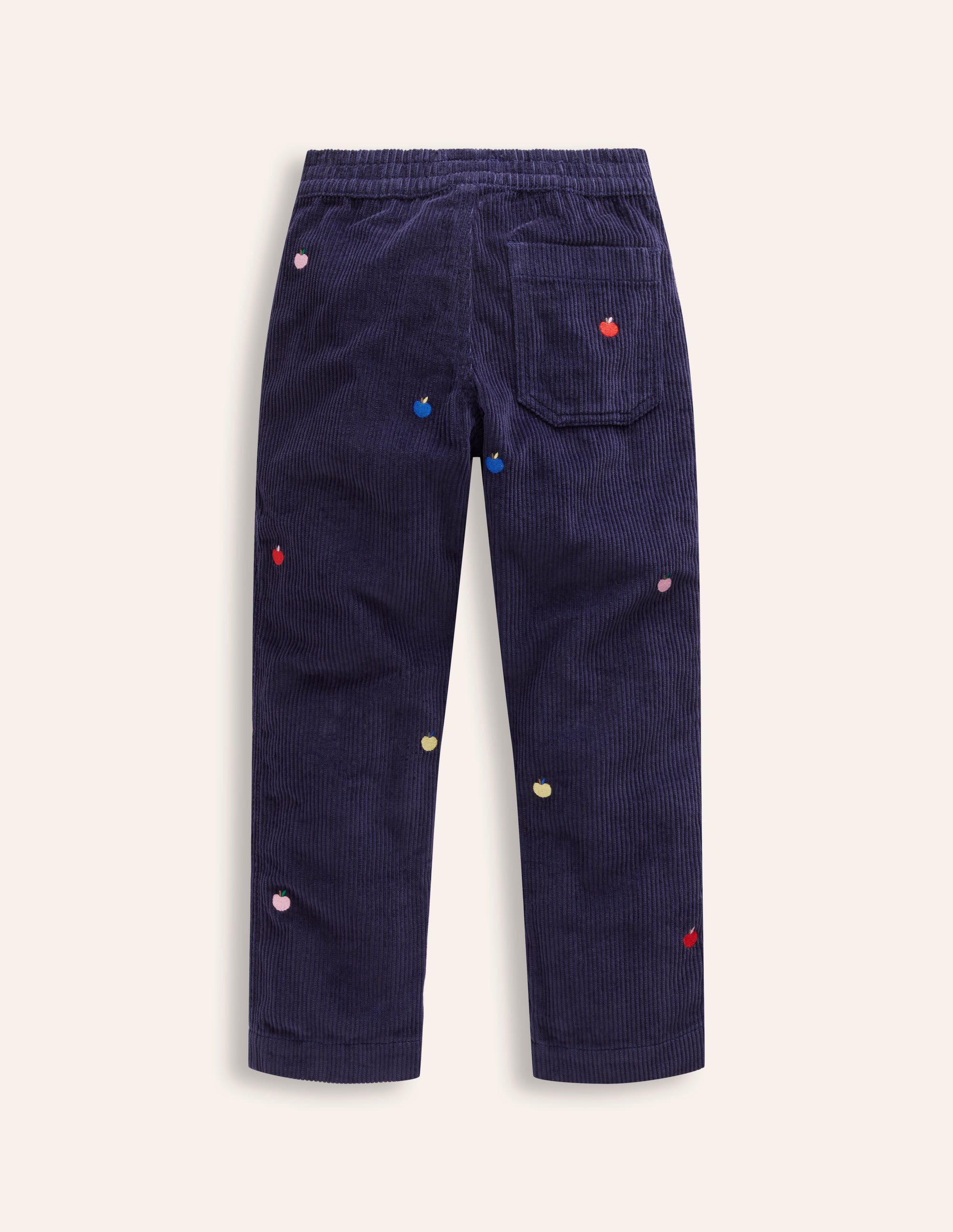  Embroidered Pull-On Pants-College Navy Apples、mySite、ashleygrahame