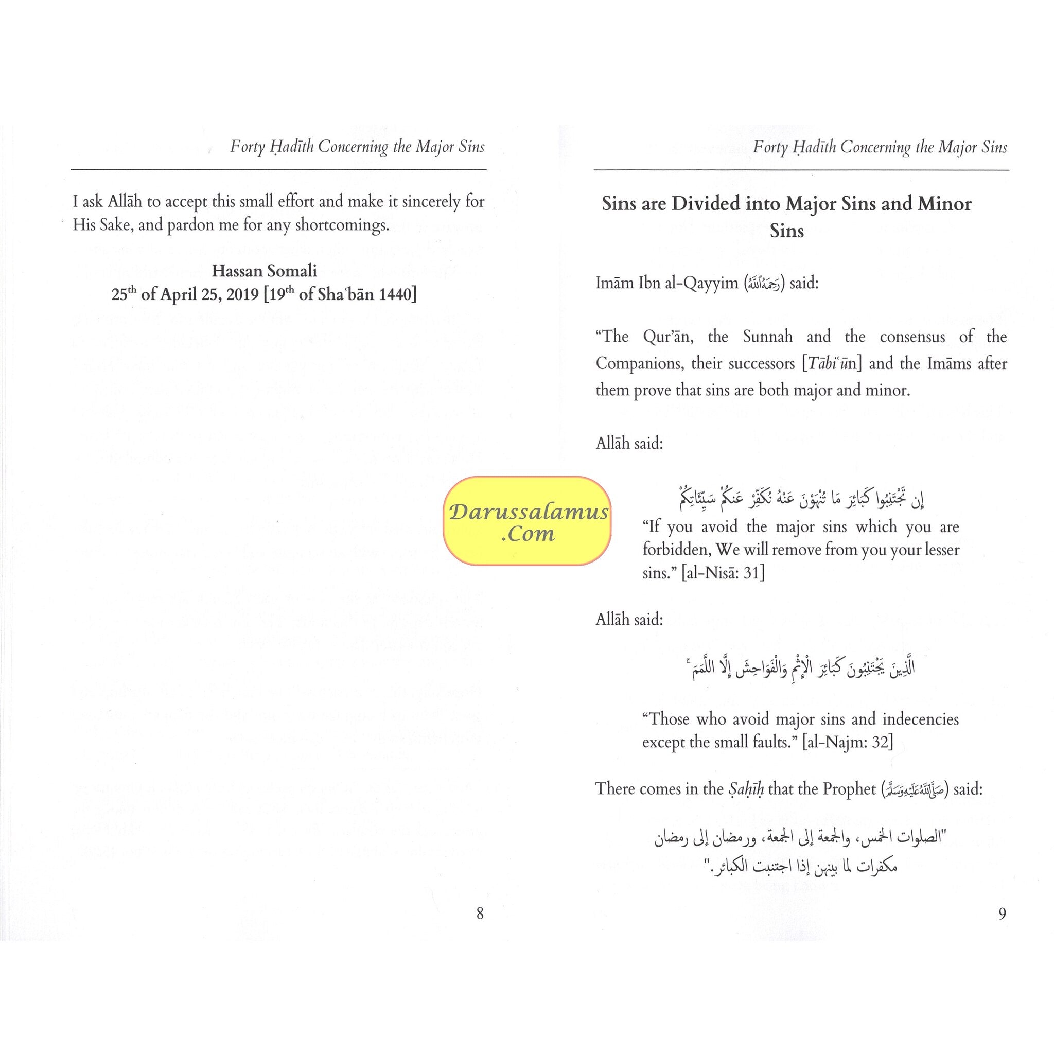 Forty Hadith Concerning The Major Sins by Hassan Somali、mySite、topwebapps
