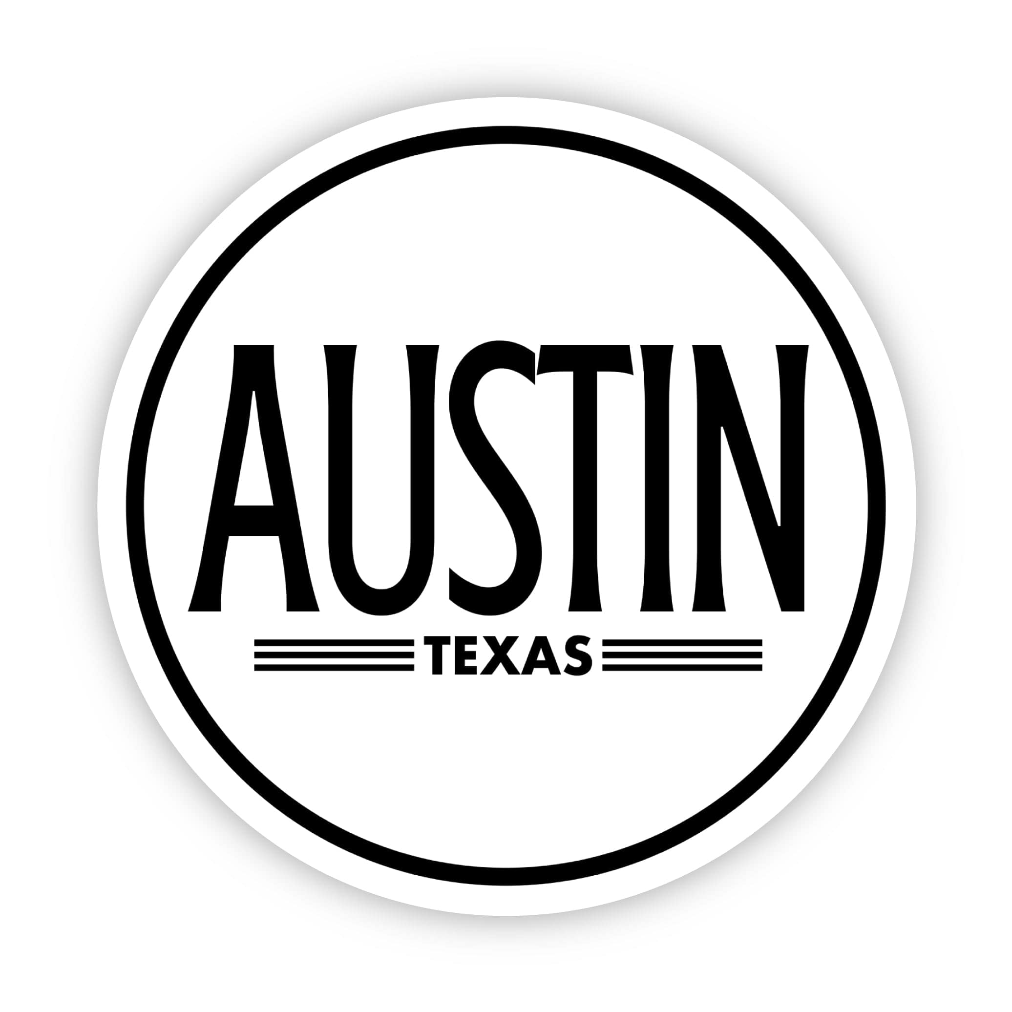  Austin Texas Badge Text Sticker、mySite、elrpsem3k