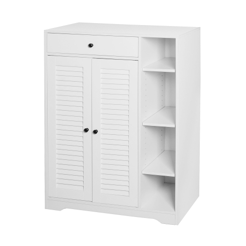 Wooden Shoe Cabinet for Entryway, White Shoe Storage Cabinet with 3 Flip Doors 20.94x9.45x43.11 inch、、casual