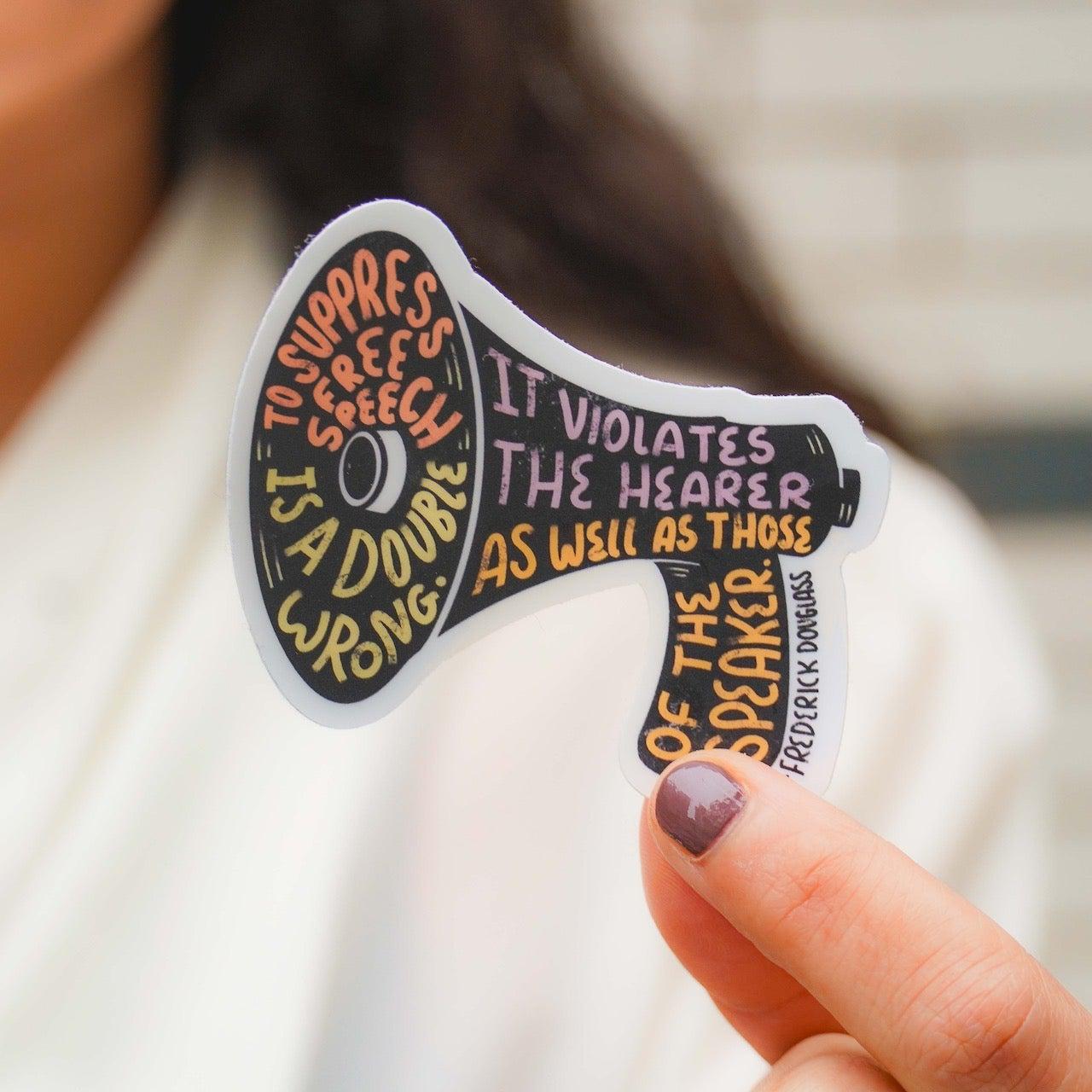  To Suppress Free Speech Is A Double Wrong Quote Sticker、mySite、elrpsem3k