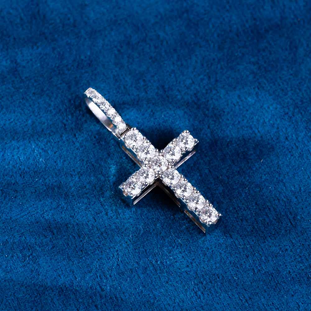Moissanite Micro Cross Pendant 14K Gold、mySite、hinf8tx79