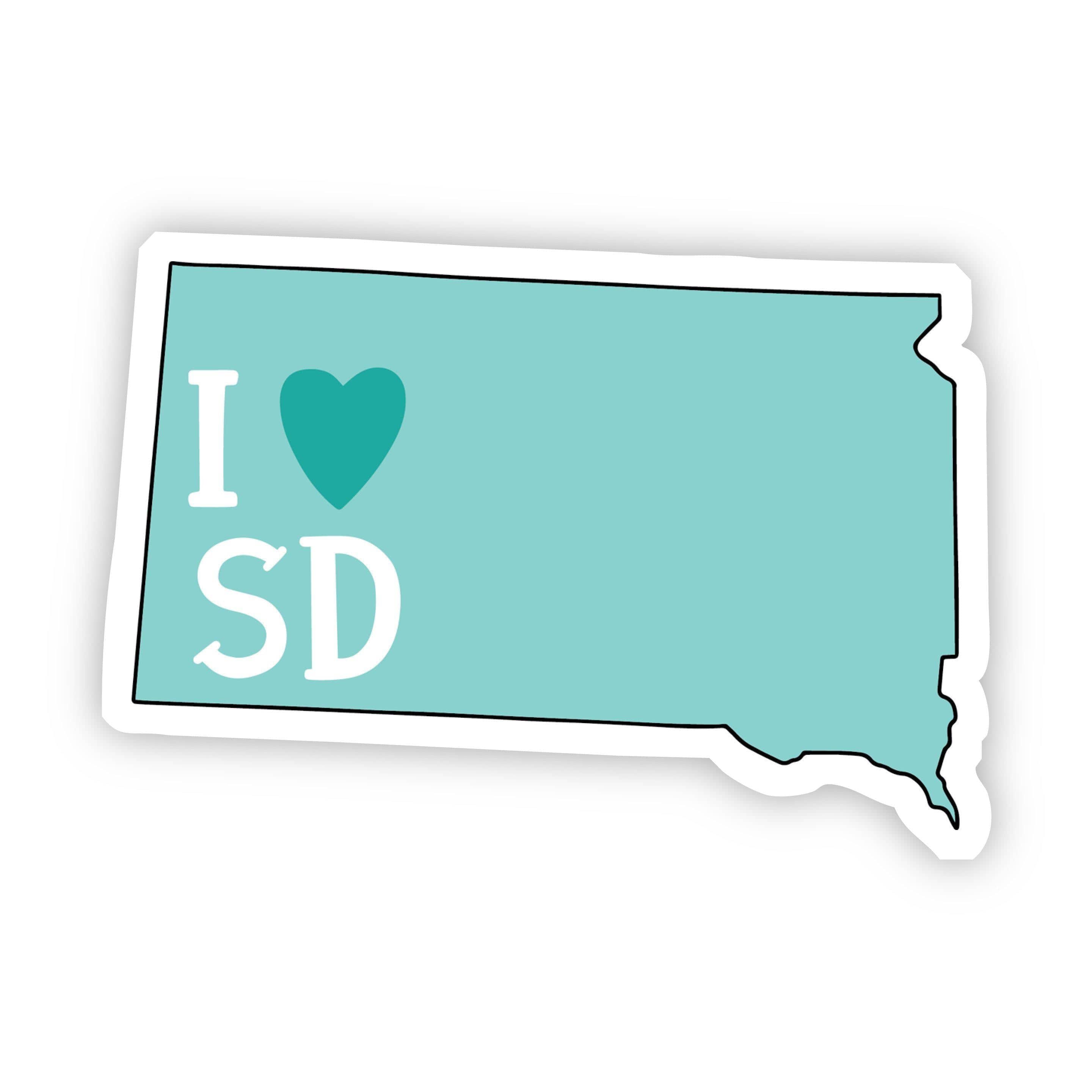  I Love South Dakota Teal Sticker、mySite、elrpsem3k