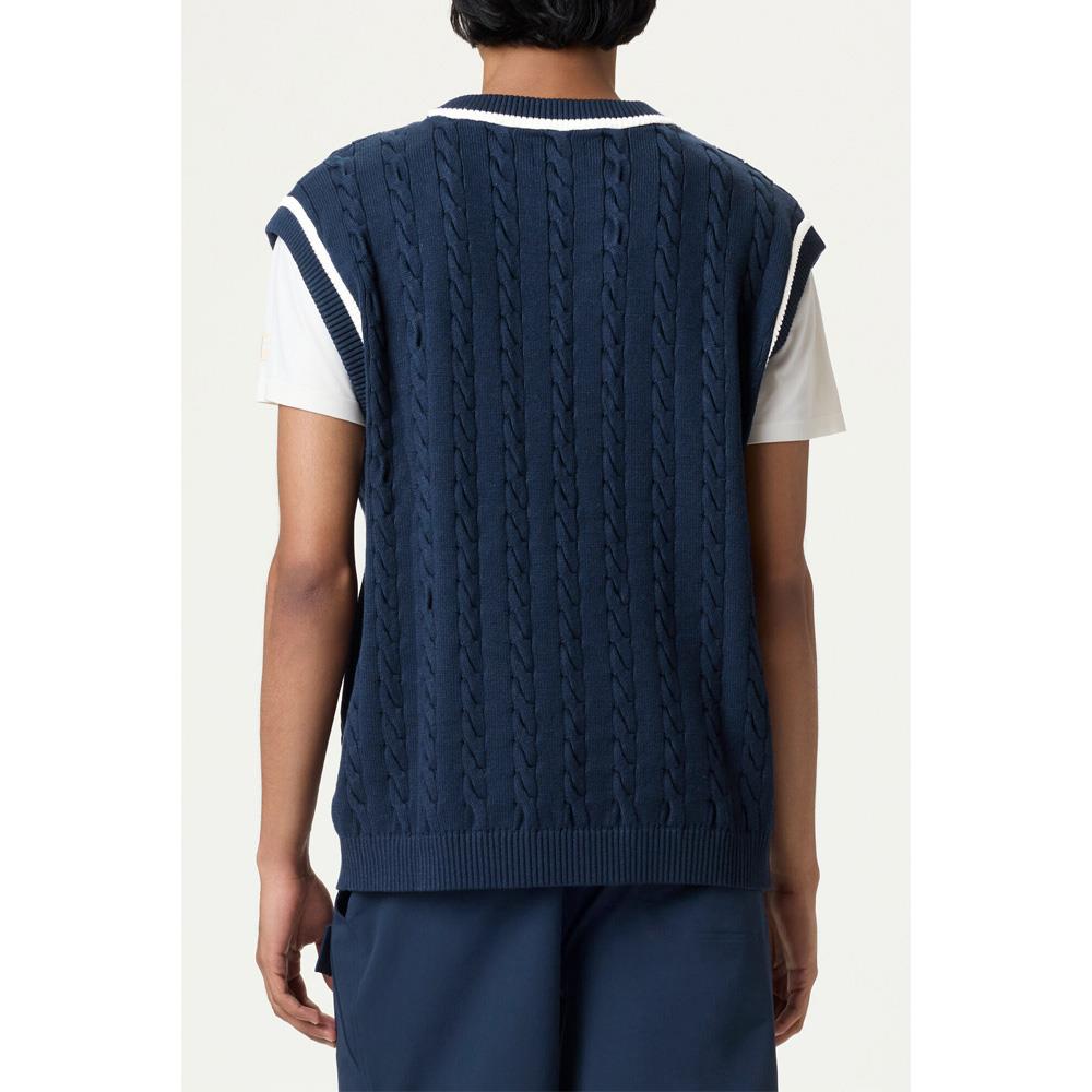 Fila Men's Casa Baseline Cable Knit Vest - Fila Navy、mySite、neckold