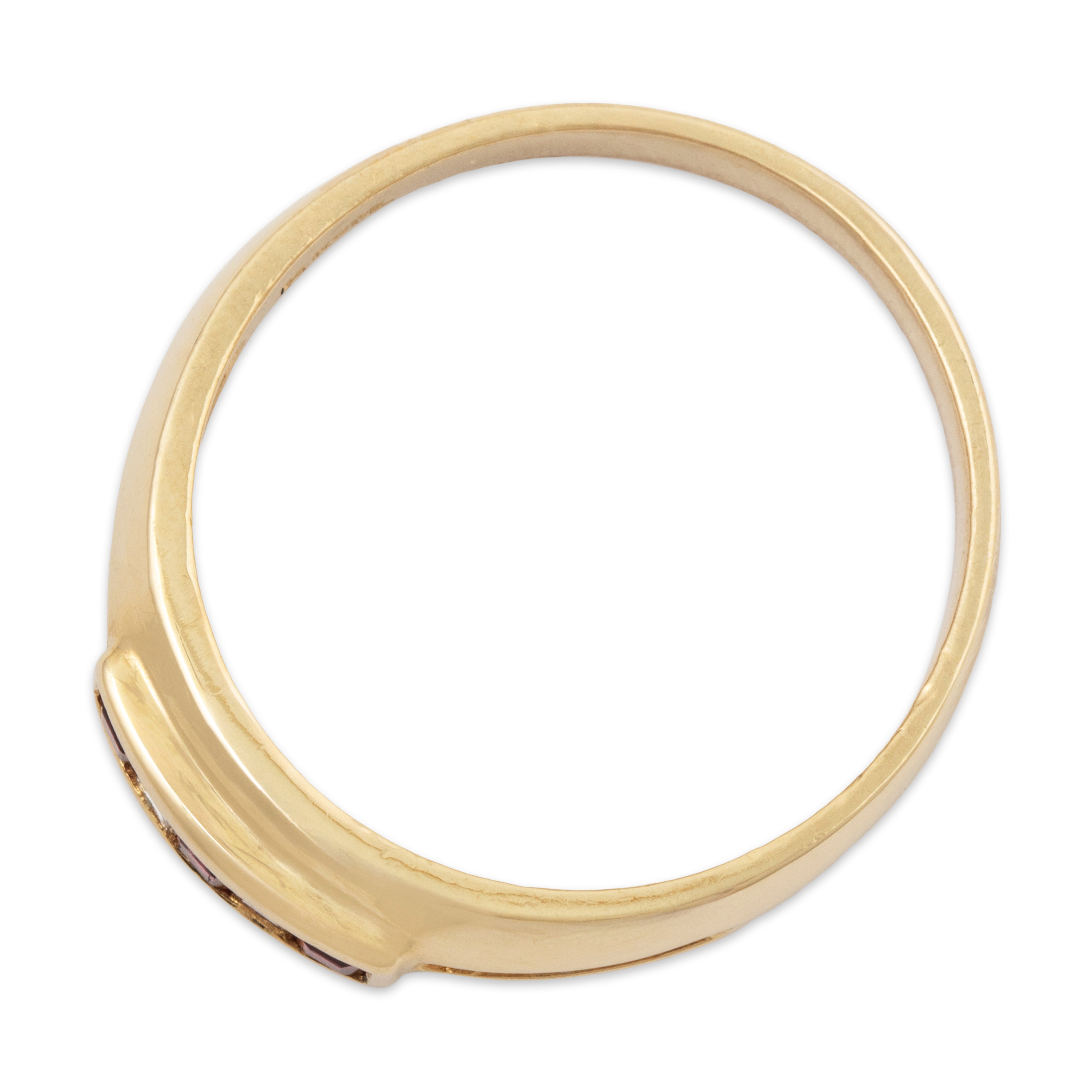 Vintage 14k Yellow Gold Ruby Diamond Line Ring 9.50、mySite、hinf8tx79