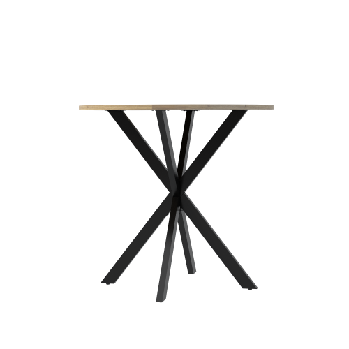 31.5 Inch Round Dining Table, Small Circle Kitchen Table with Metal Black Legs for 2-4 people,Modern Dining Room Table, Brown (only table)、、casual