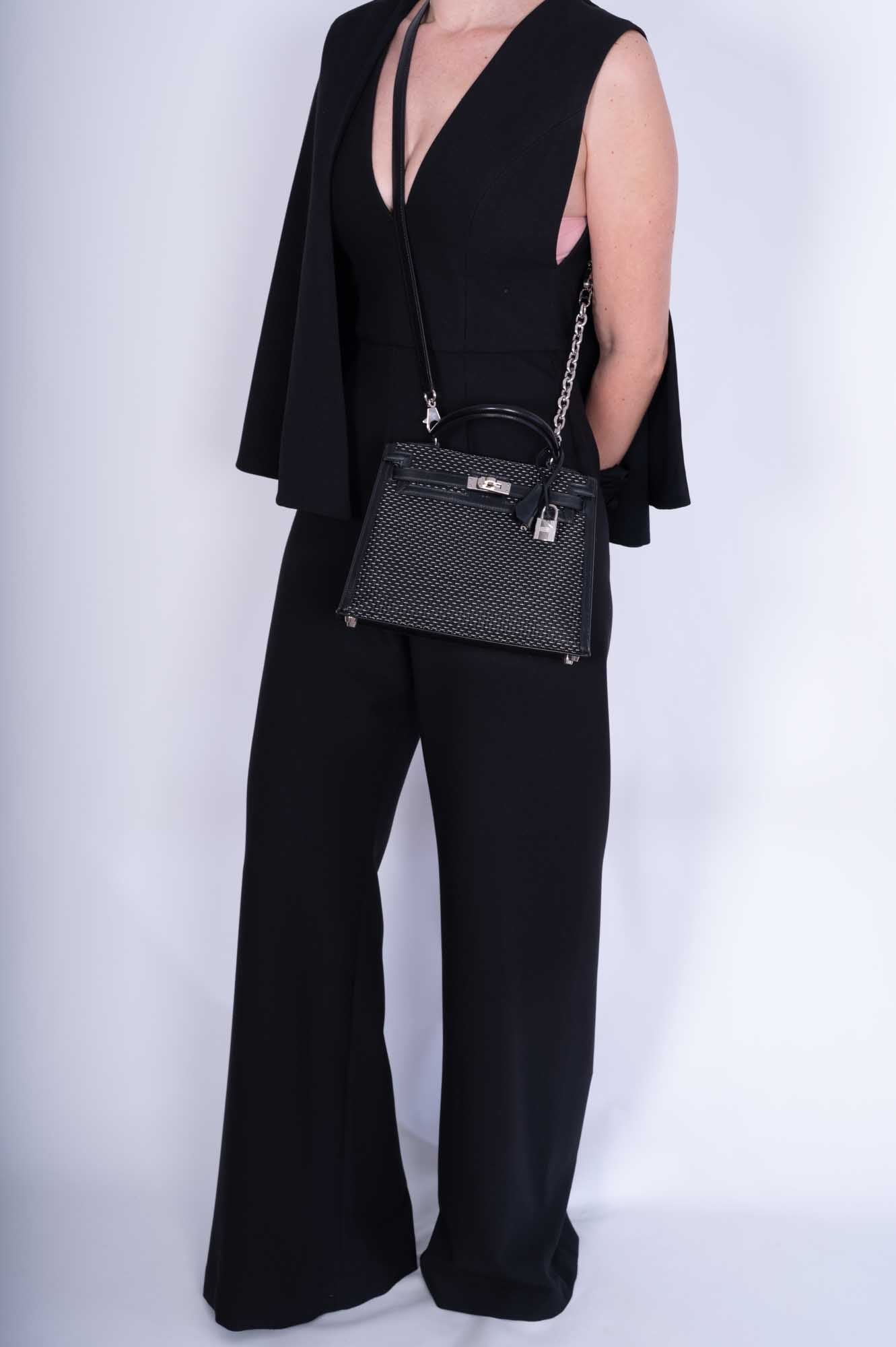 Hermès Kelly 25 Sellier Silver and Noir Crinoline Box Leather Palladium Hardware、mySite、garminoutage.com